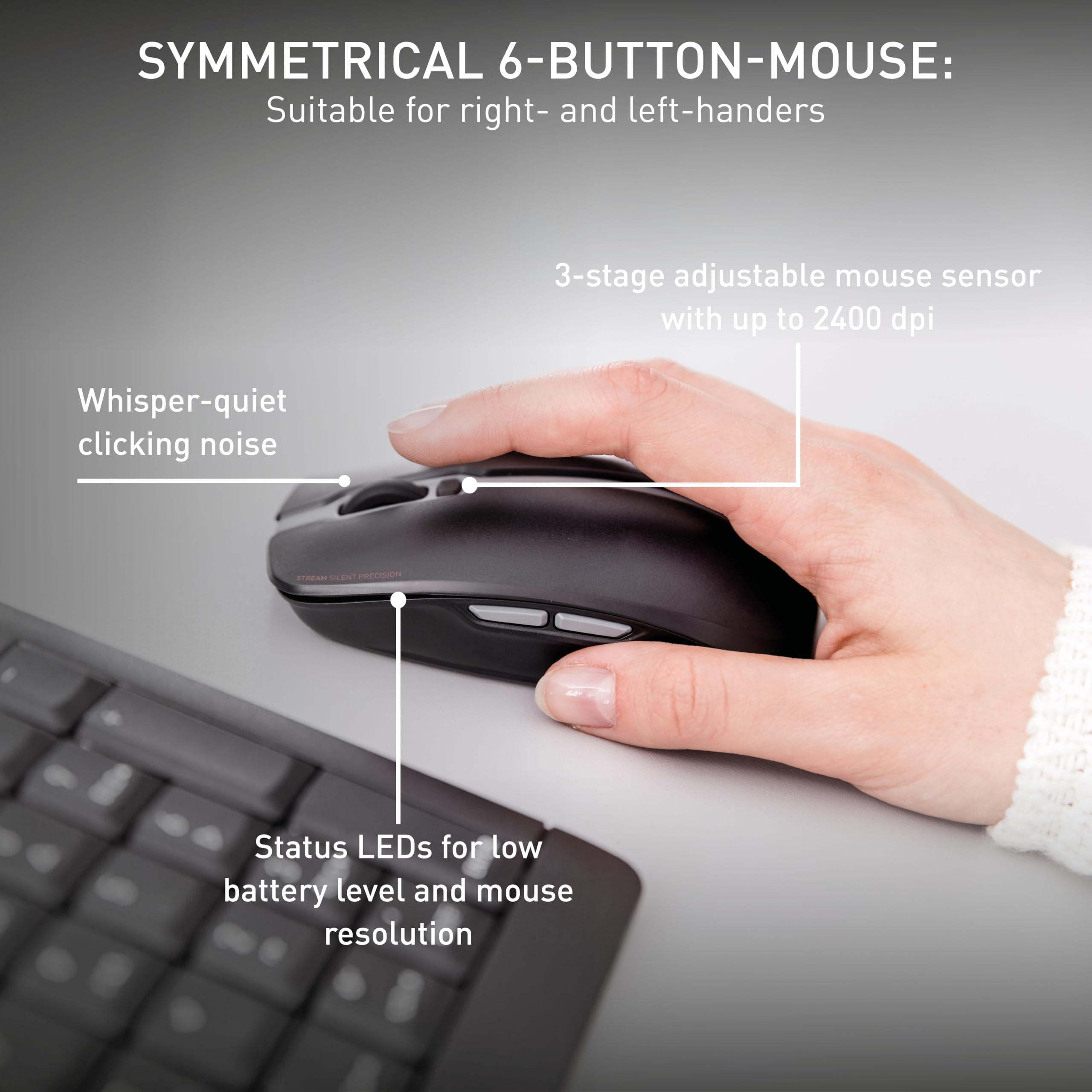 Foto 5 | Combo De Teclado Y Ratón Inalámbricos Cherry Stream Desktop - Venta Internacional.