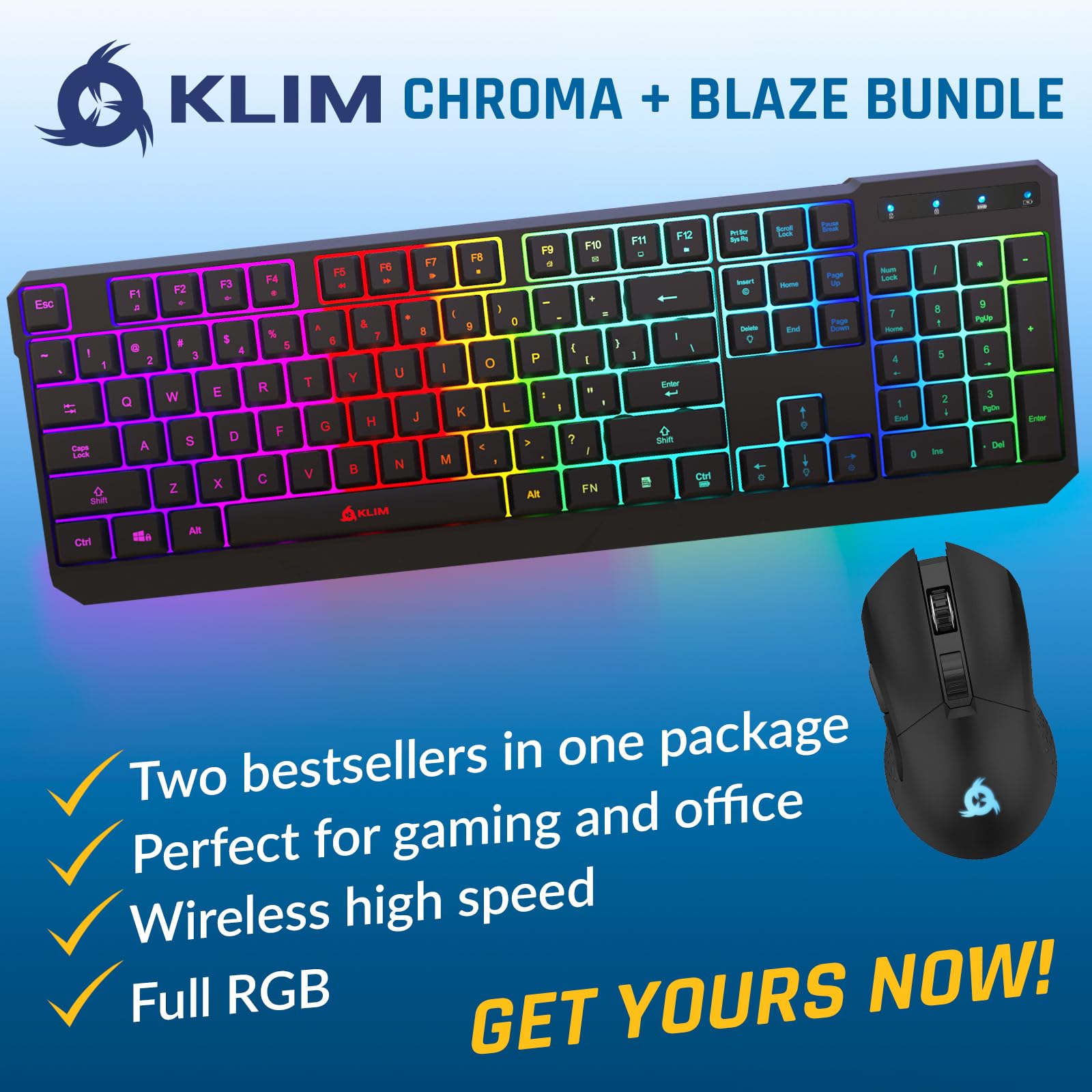 Foto 3 | Teclado y Mouse Inalámbrico Klim-Venta Internacional