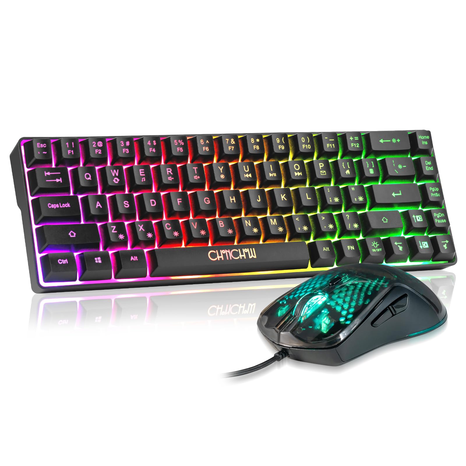 Foto 2 pulgar | Combo De Teclado Y Ratón Para Juegos Chonchow Con 60% De Retroiluminación Rgb - Venta Internacional.