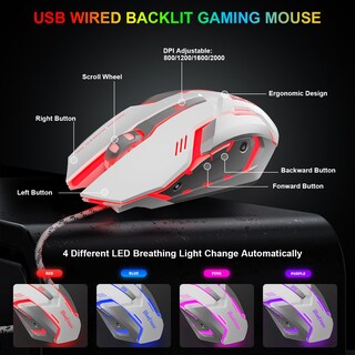 Foto 6 | Combo De Teclado Y Ratón Para Juegos Bluefinger Con Retroiluminación Rgb - Venta Internacional.