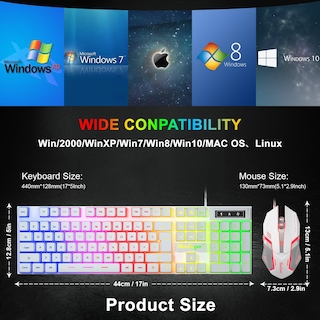Foto 7 | Combo De Teclado Y Ratón Para Juegos Bluefinger Con Retroiluminación Rgb - Venta Internacional.