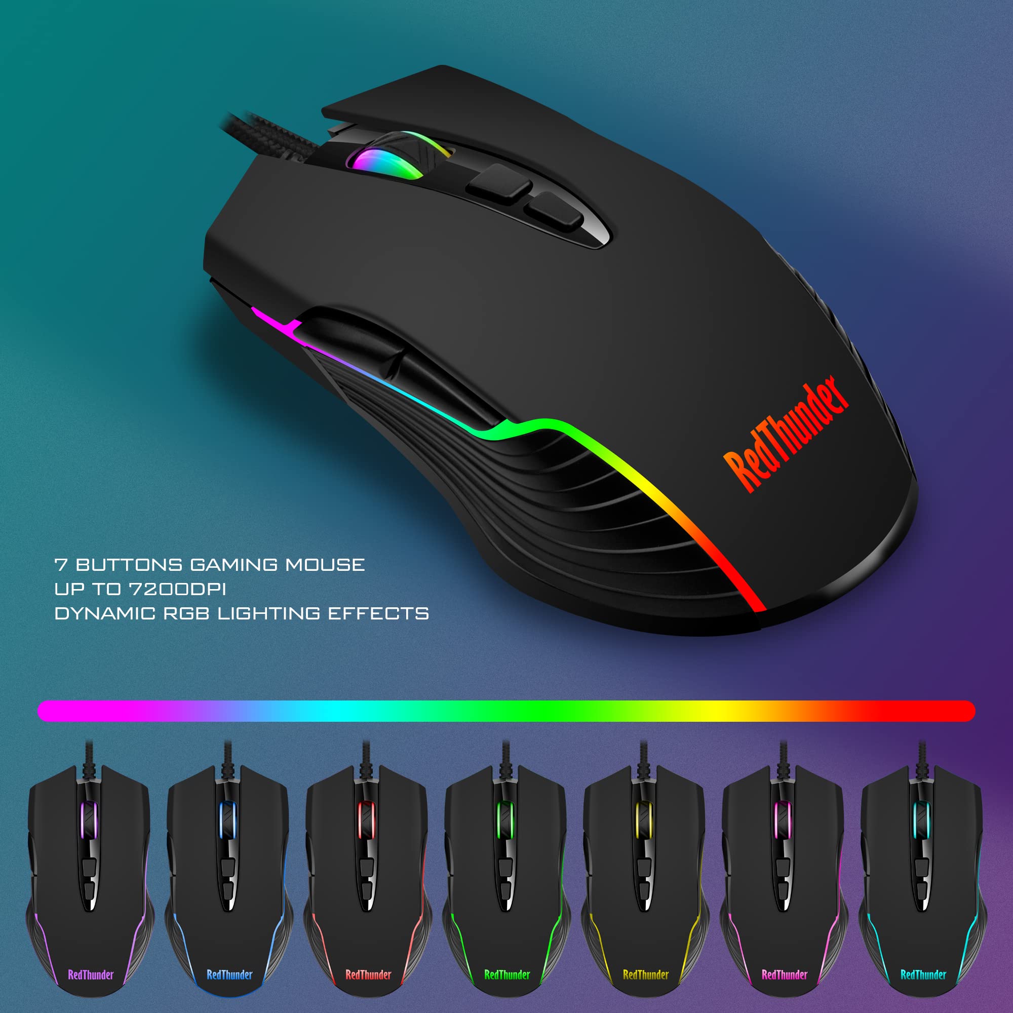 Foto 7 pulgar | Combo De Teclado Y Ratón Para Juegos Redthunder K10 Rgb Retroiluminado - Venta Internacional.