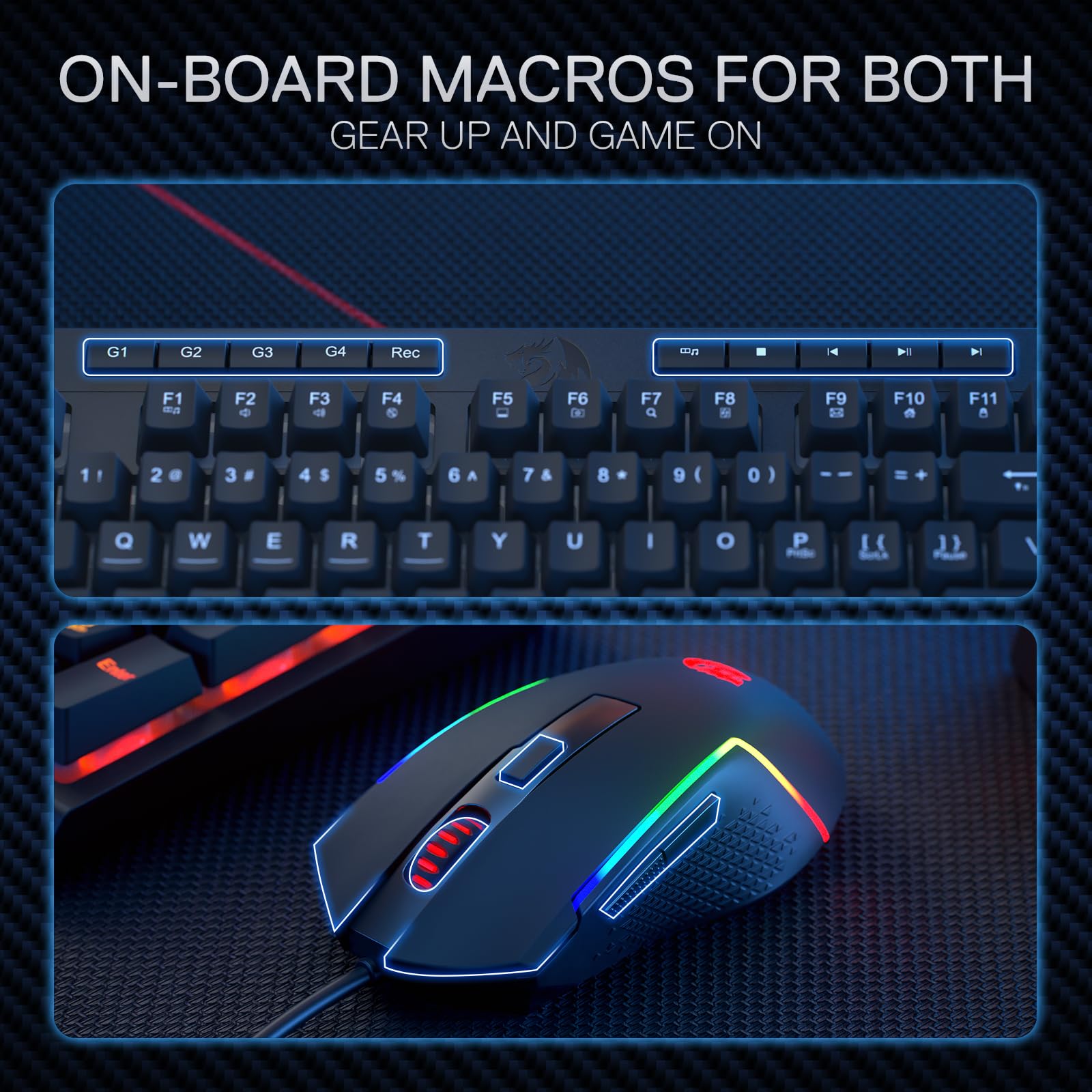 Foto 5 pulgar | Combo De Teclado Y Ratón Para Juegos Redragon S141 K515 M616 - Venta Internacional.