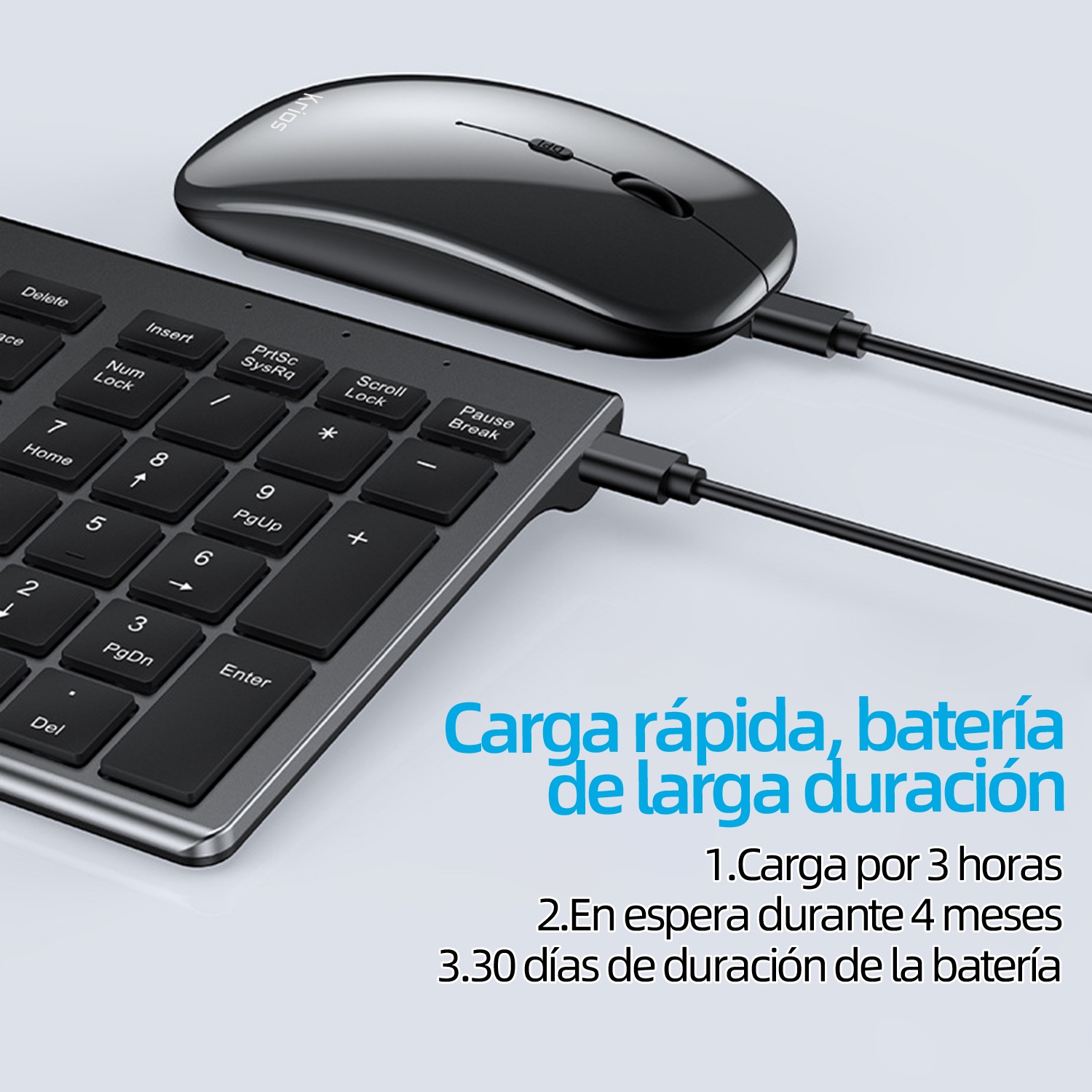 Foto 3 pulgar | Kit De Teclado Y Ratón Inalámbricos Krios K95 Spanish Layout