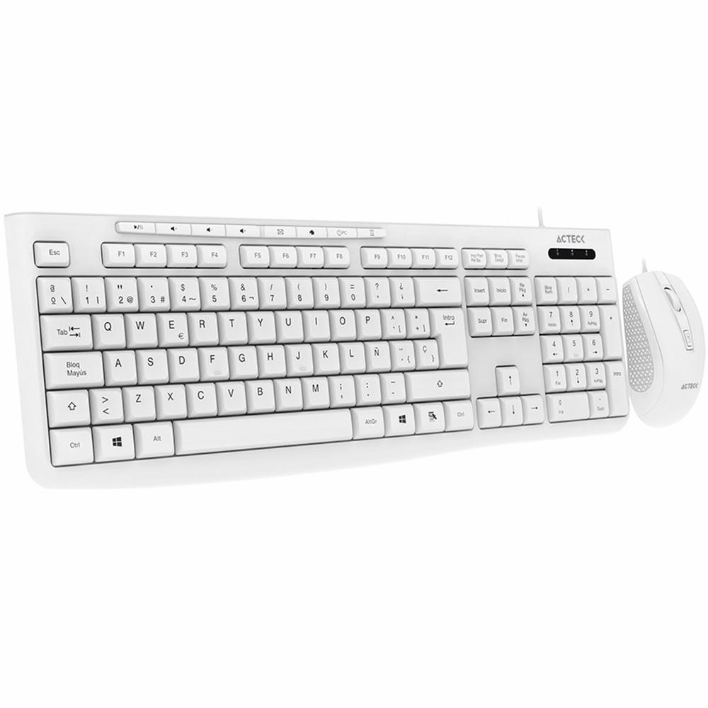 Kit 2 En 1 Teclado Y Mouse Acteck Creator Prime Mk455 1600dpi 4 Botones Usb Blanco Ac-941792