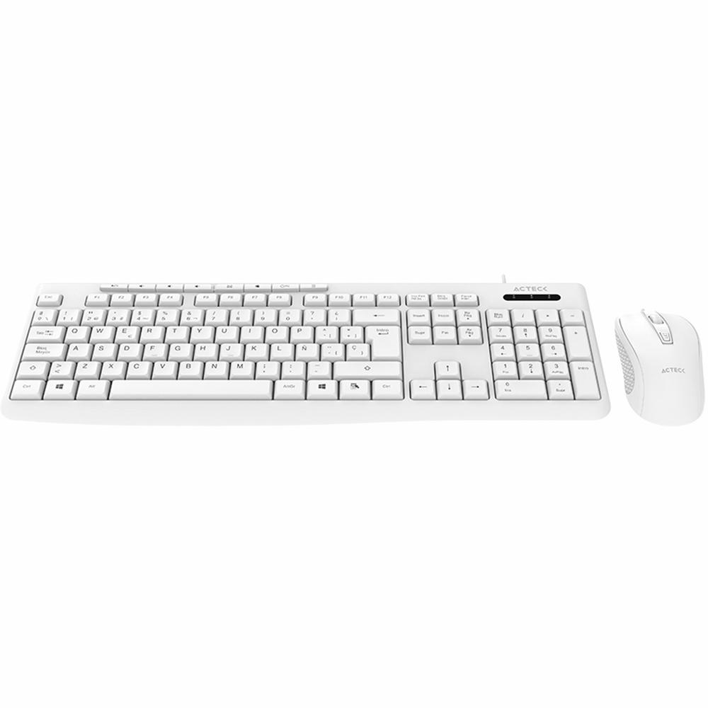 Foto 4 pulgar | Kit 2 En 1 Teclado Y Mouse Acteck Creator Prime Mk455 1600dpi 4 Botones Usb Blanco Ac-941792