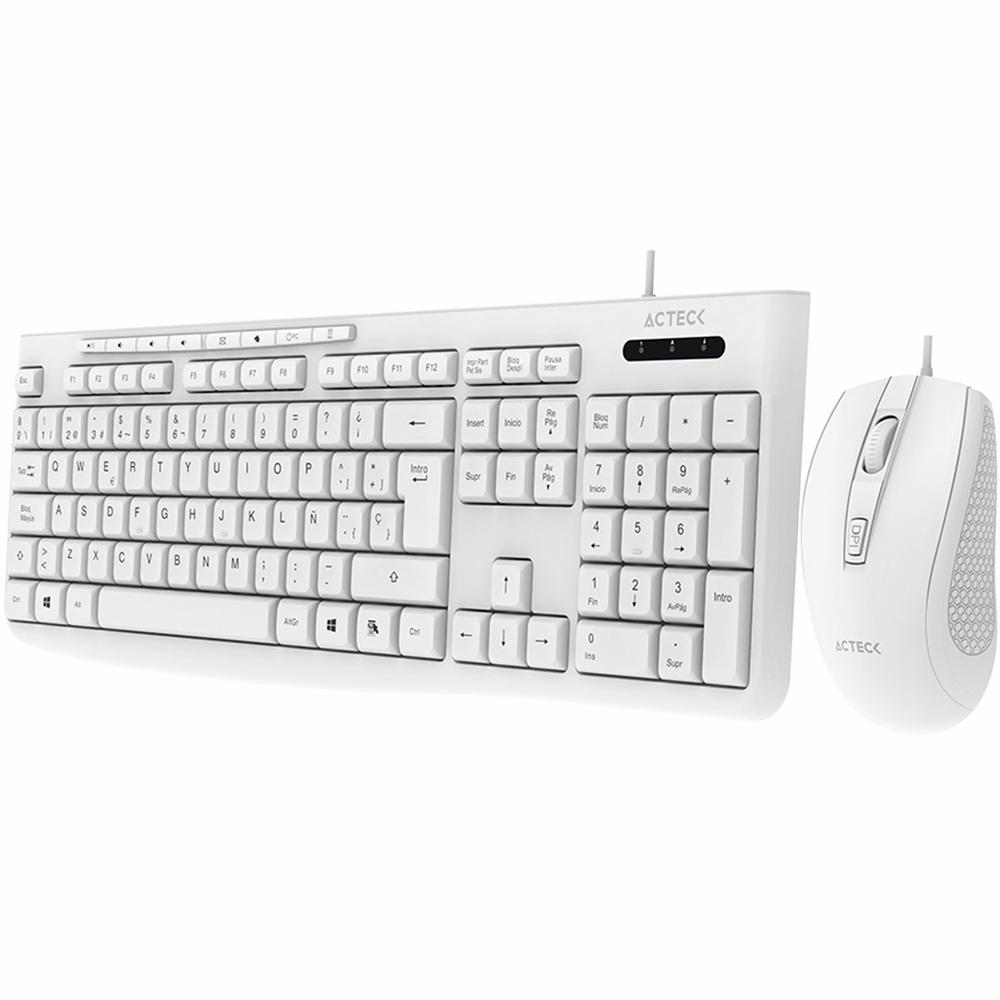 Foto 5 pulgar | Kit 2 En 1 Teclado Y Mouse Acteck Creator Prime Mk455 1600dpi 4 Botones Usb Blanco Ac-941792
