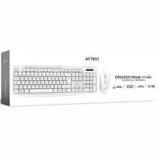 Foto 6 | Kit 2 En 1 Teclado Y Mouse Acteck Creator Prime Mk455 1600dpi 4 Botones Usb Blanco Ac-941792