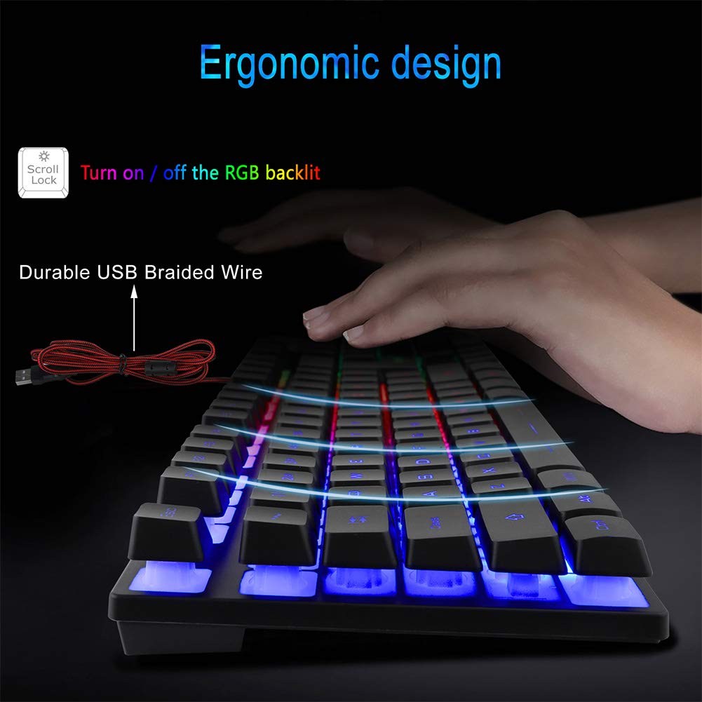 Foto 5 pulgar | Combinación De Teclado Y Ratón Retroiluminado Para Videojuegos Bluefinger Rgb - Venta Internacional.