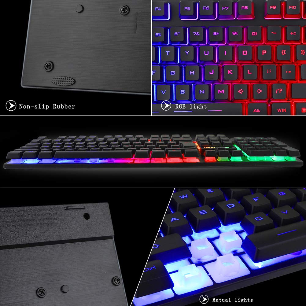 Foto 6 pulgar | Combinación De Teclado Y Ratón Retroiluminado Para Videojuegos Bluefinger Rgb - Venta Internacional.