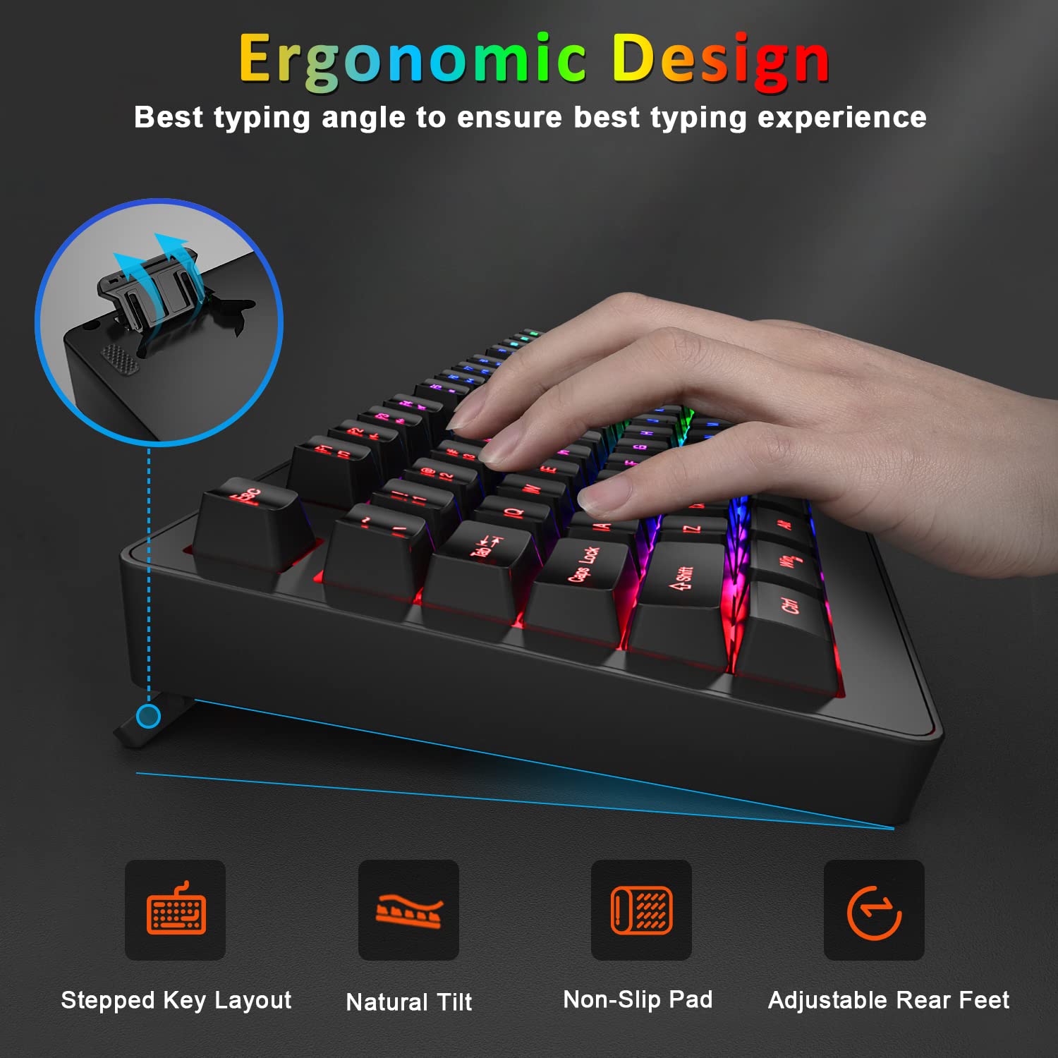 Foto 6 pulgar | Combinación De Teclado Y Ratón Inalámbricos Para Juegos Bluefinger - Venta Internacional.