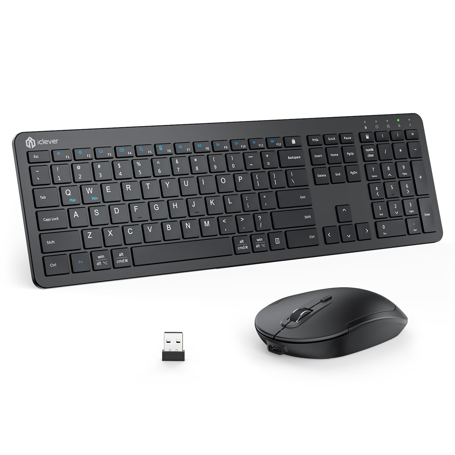 Foto 2 pulgar | Teclado Y Ratón Inalámbricos Iclever Gk08 De Tamaño Completo  Negro - Venta Internacional.