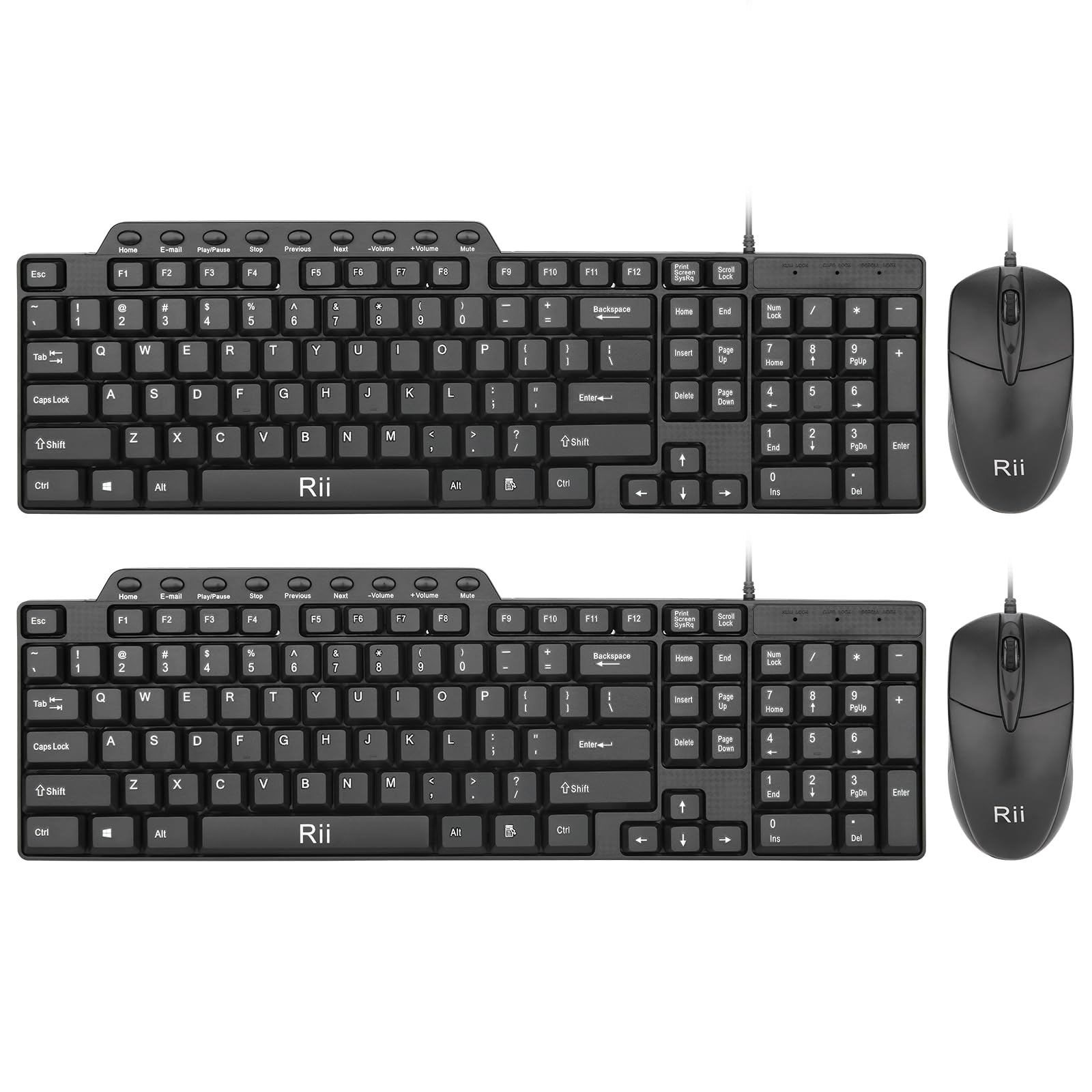 Foto 2 pulgar | Combo De Teclado Y Ratón Rii Rk203 Ultra Slim Usb Con Cable - Venta Internacional.