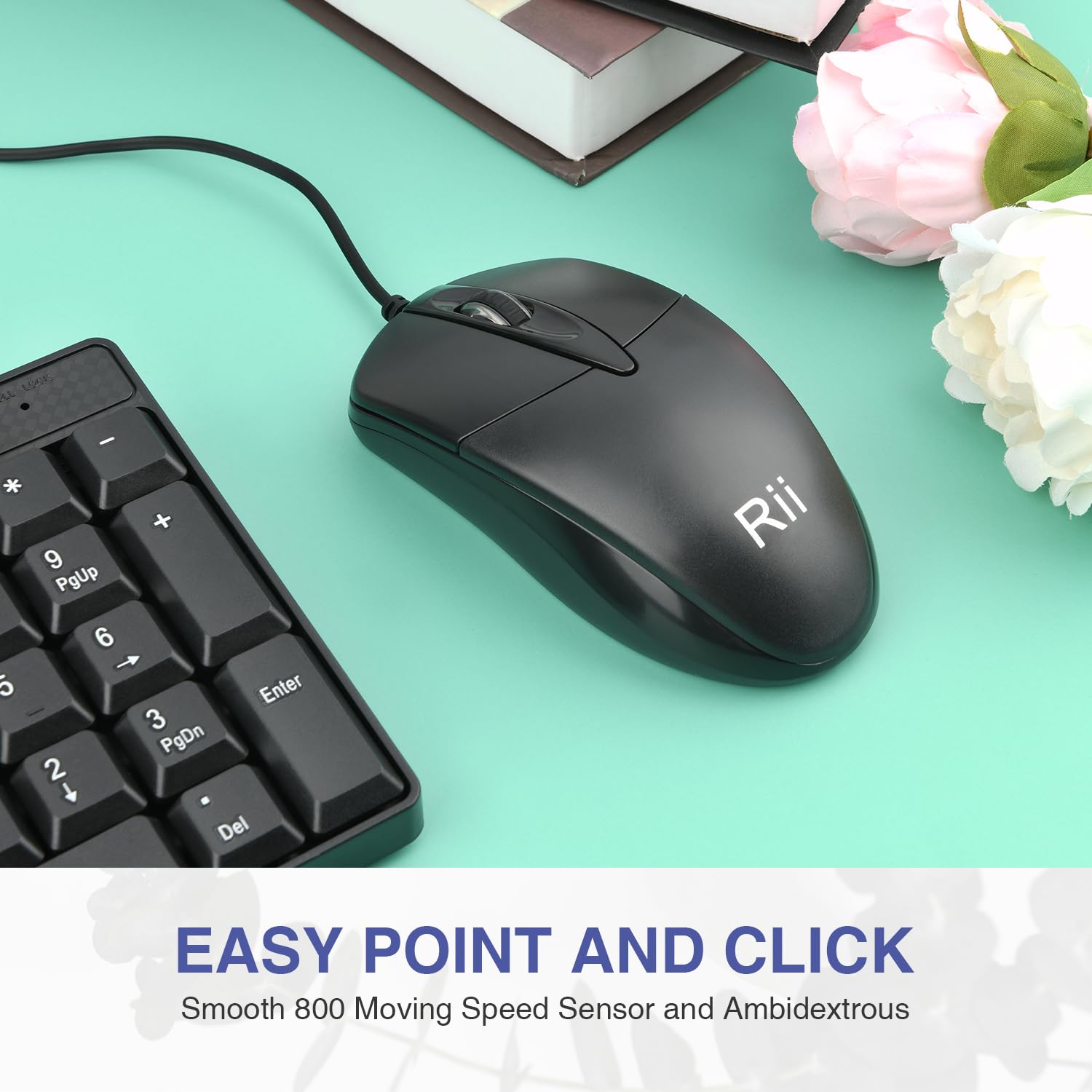 Foto 5 | Combo De Teclado Y Ratón Rii Rk203 Ultra Slim Usb Con Cable - Venta Internacional.