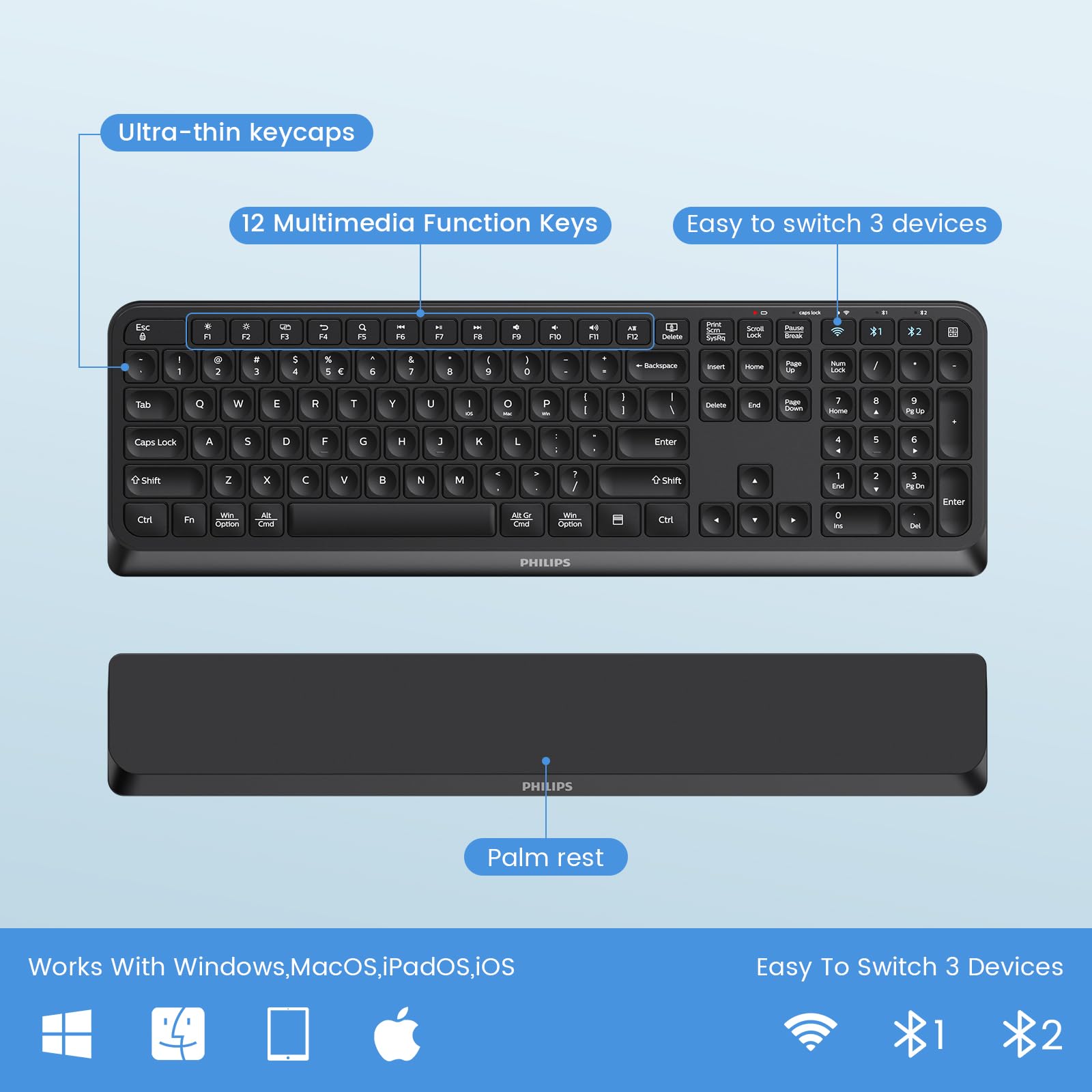 Foto 8 pulgar | Combo de Teclado y Mouse Inalámbrico Philips Spt6607-Venta Internacional