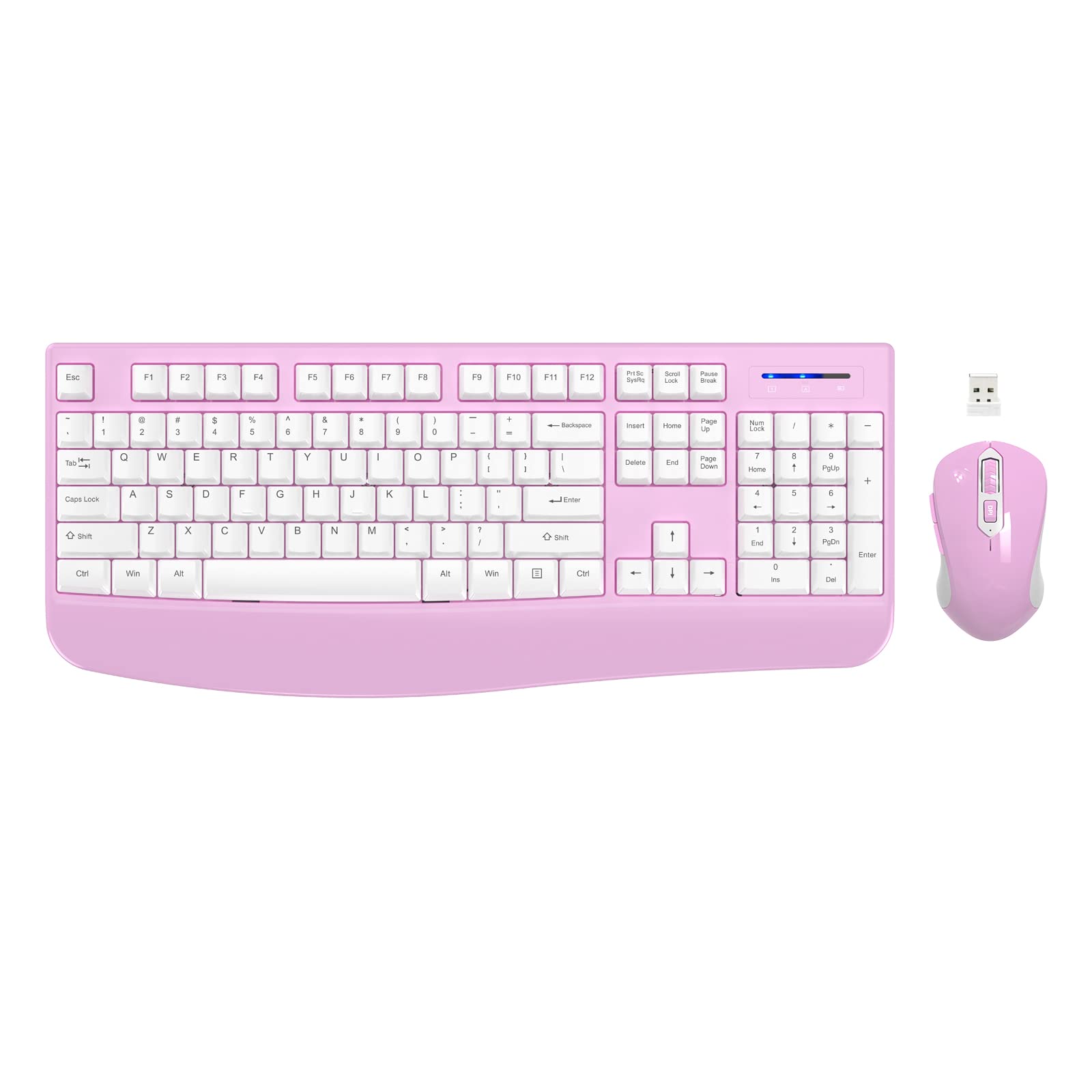 Foto 2 pulgar | Combo De Teclado Y Ratón Inalámbricos Edjo De Tamaño Completo  Blanco Y Rosa - Venta Internacional.