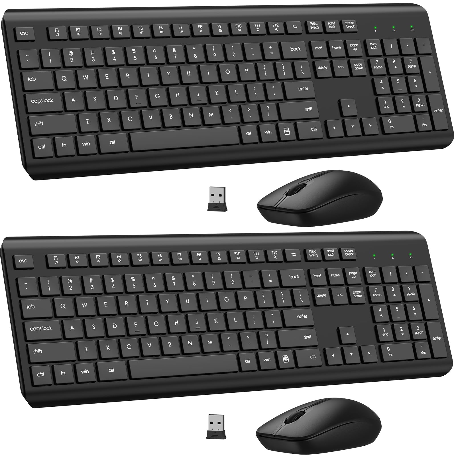 Foto 2 pulgar | Combo De Teclado Y Ratón Inalámbricos Edjo De Tamaño Completo De 2 4 G (paquete De 2) - Venta Internacional.