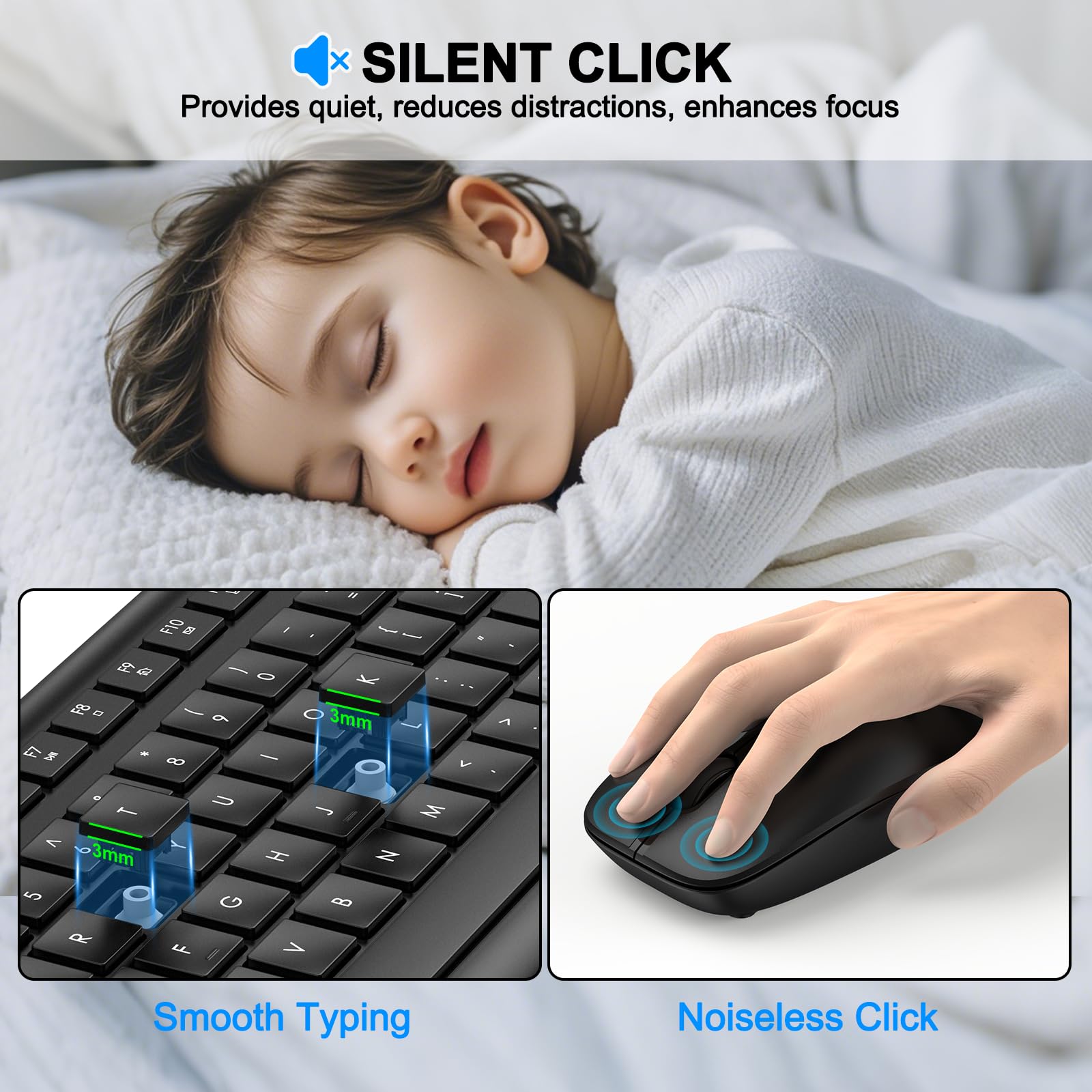 Foto 6 pulgar | Combo De Teclado Y Ratón Inalámbricos Edjo De Tamaño Completo De 2 4 G (paquete De 2) - Venta Internacional.