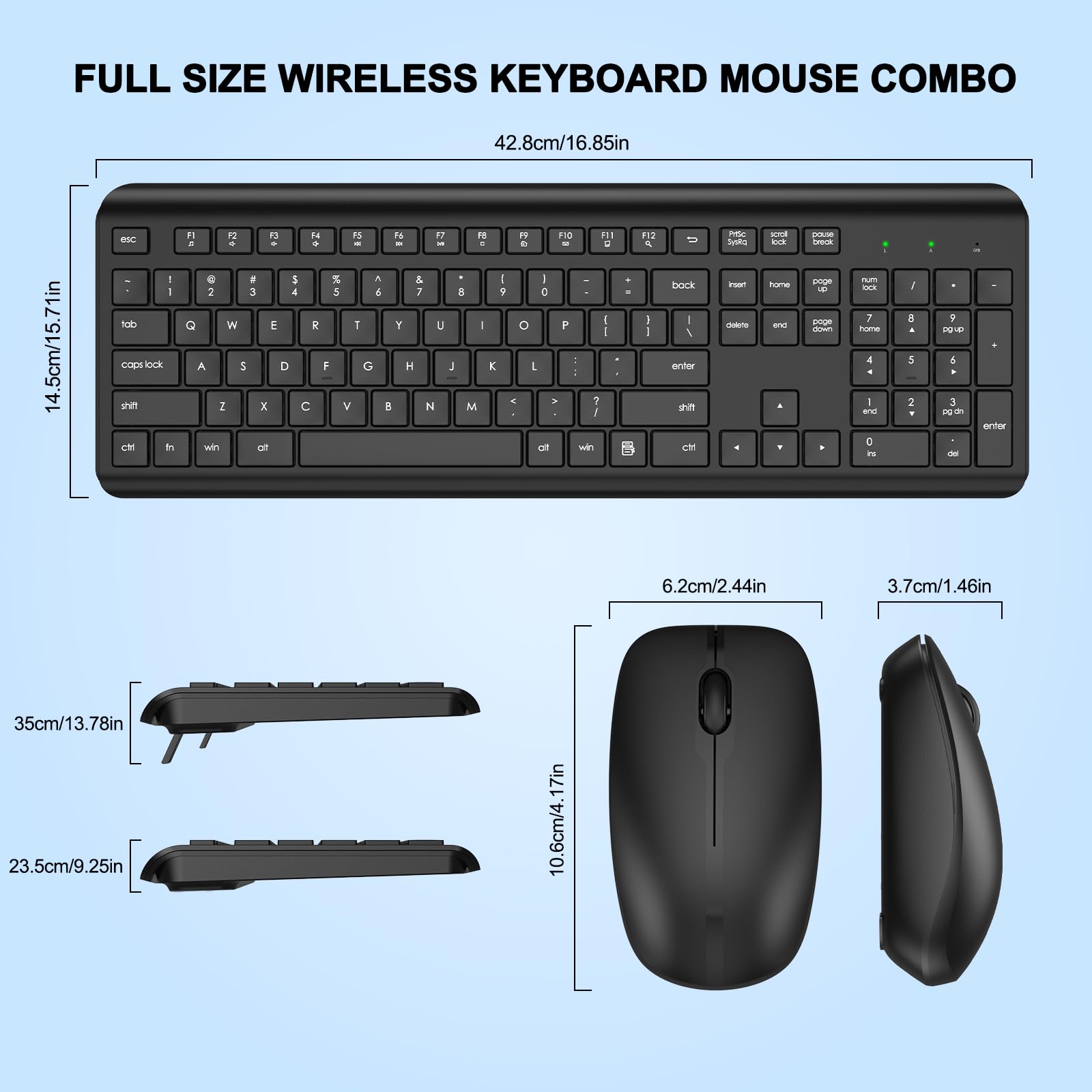Foto 8 pulgar | Combo De Teclado Y Ratón Inalámbricos Edjo De Tamaño Completo De 2 4 G (paquete De 2) - Venta Internacional.
