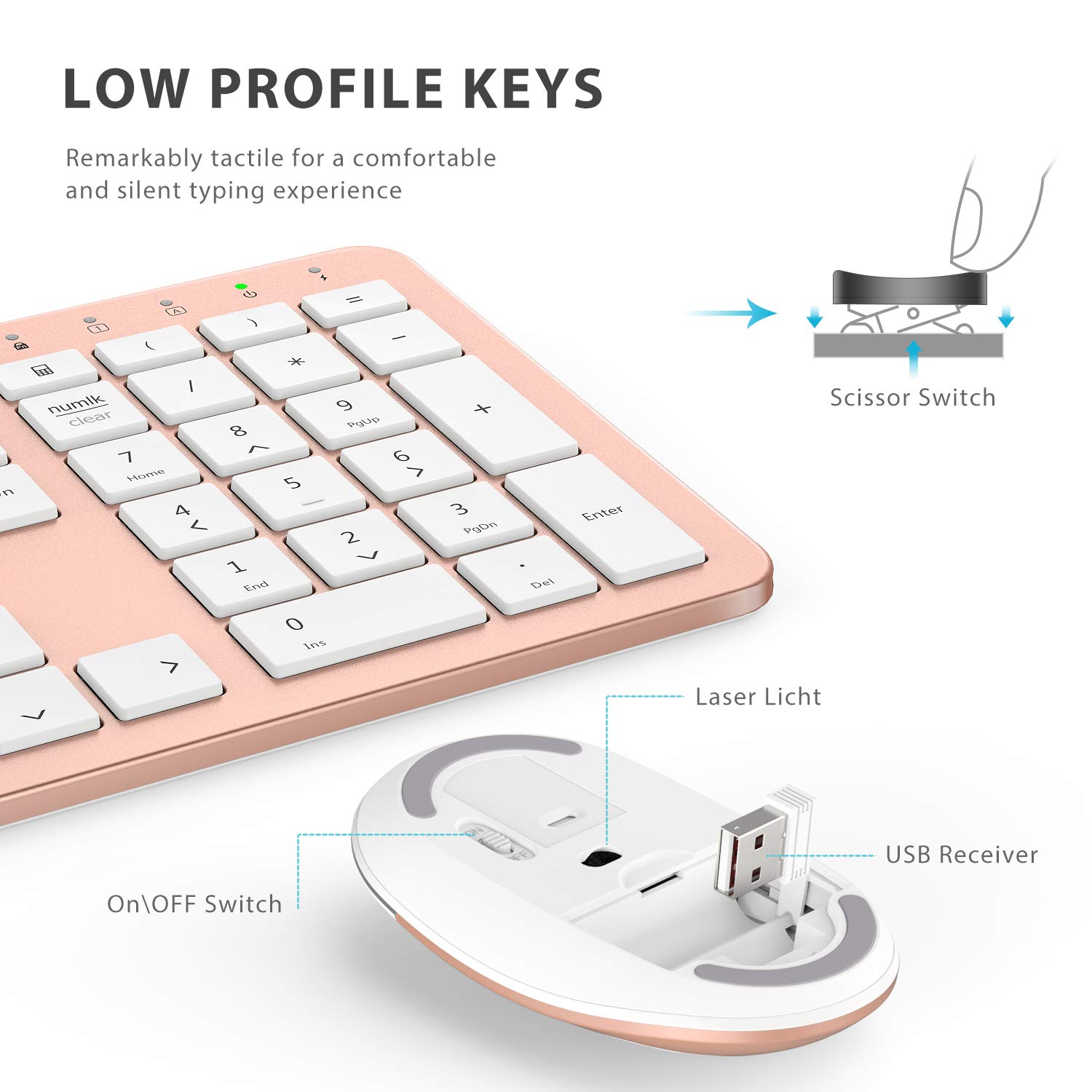 Foto 5 pulgar | Combo De Teclado Y Ratón Inalámbricos Iclever Gk08 Usb-c - Venta Internacional.