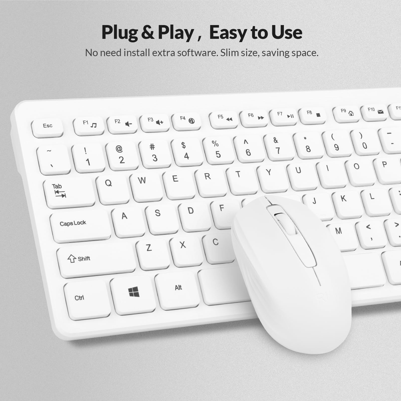 Foto 4 | Combo De Teclado Y Ratón Inalámbricos Rii Standard Office White - Venta Internacional.