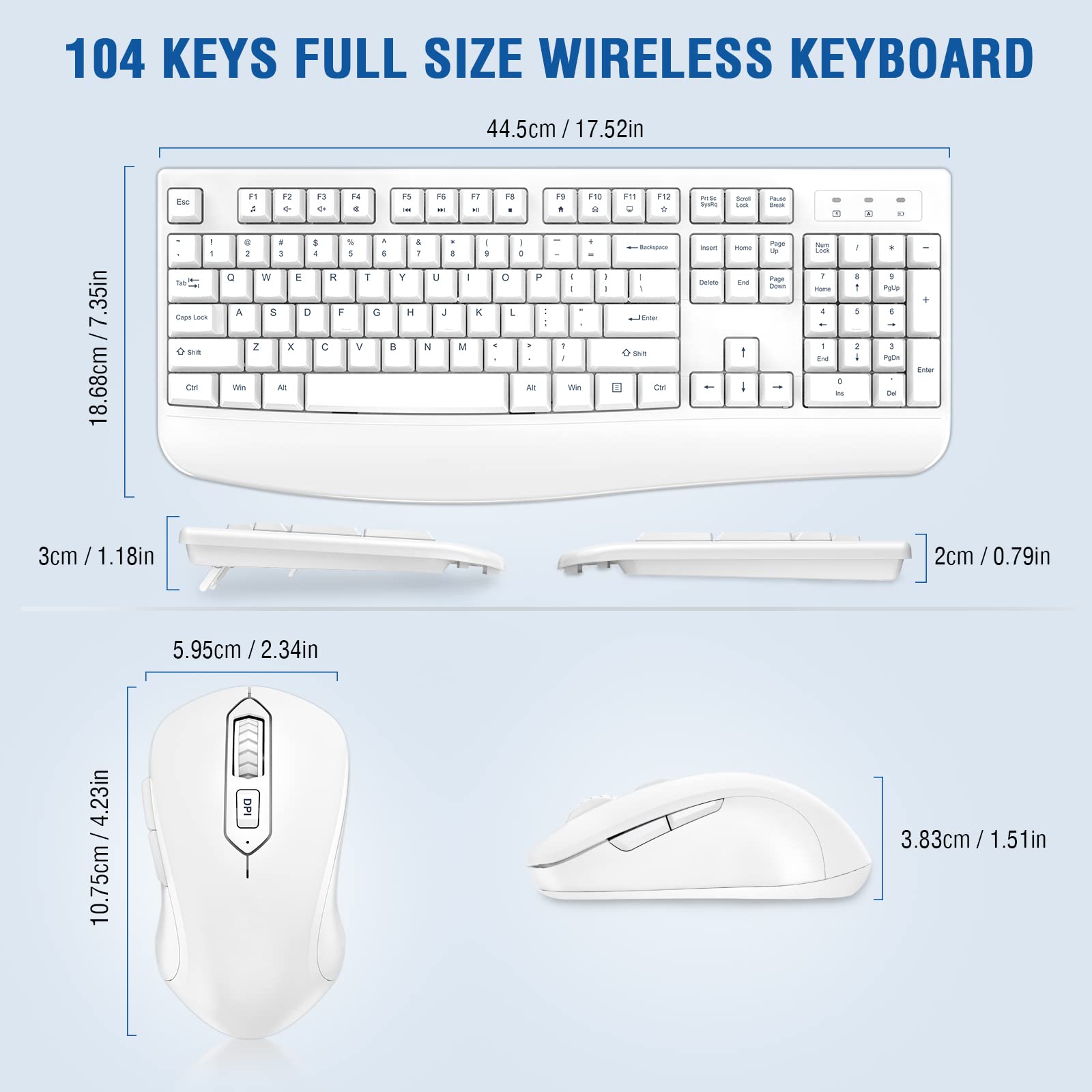 Foto 3 pulgar | Combo De Teclado Y Ratón Inalámbricos Edjo De Tamaño Completo  Blanco - Venta Internacional.
