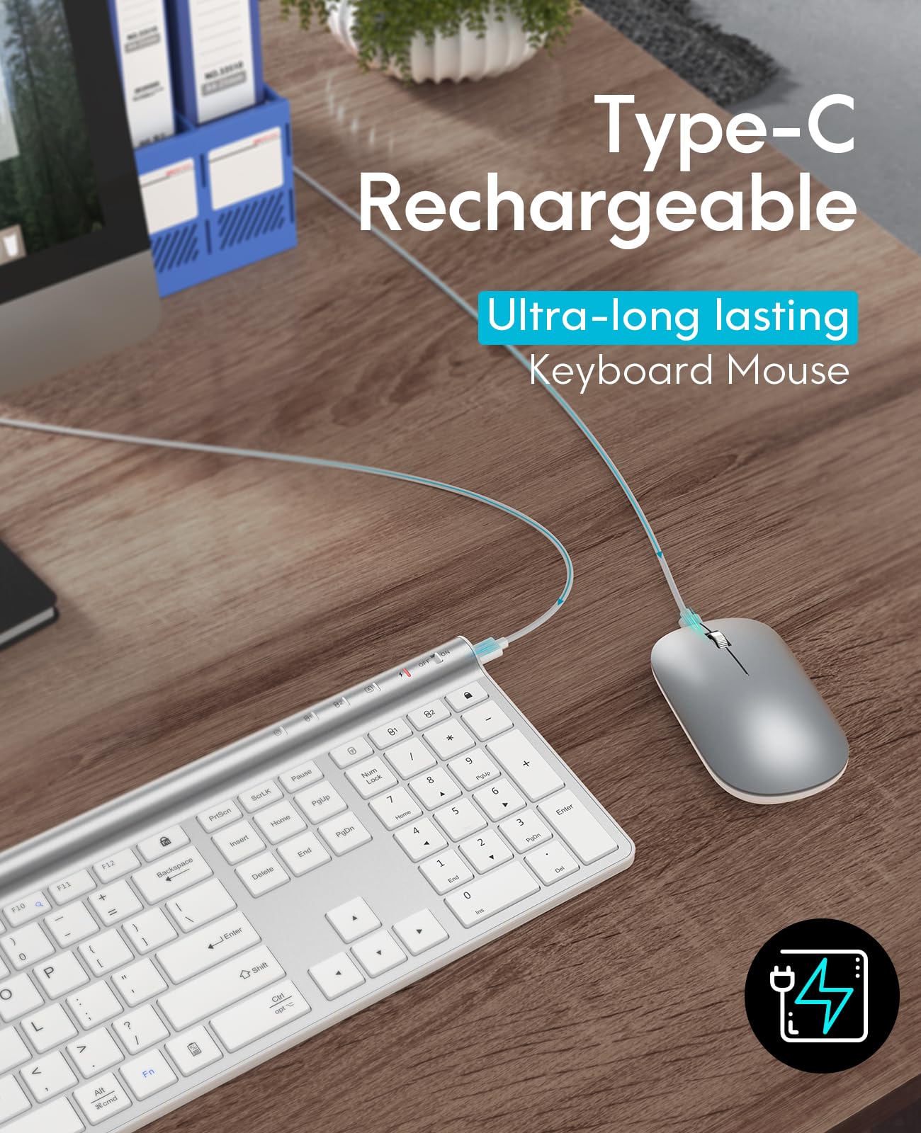 Foto 4 | Combo De Teclado Y Ratón Chesona  Inalámbrico Y Recargable - Venta Internacional.
