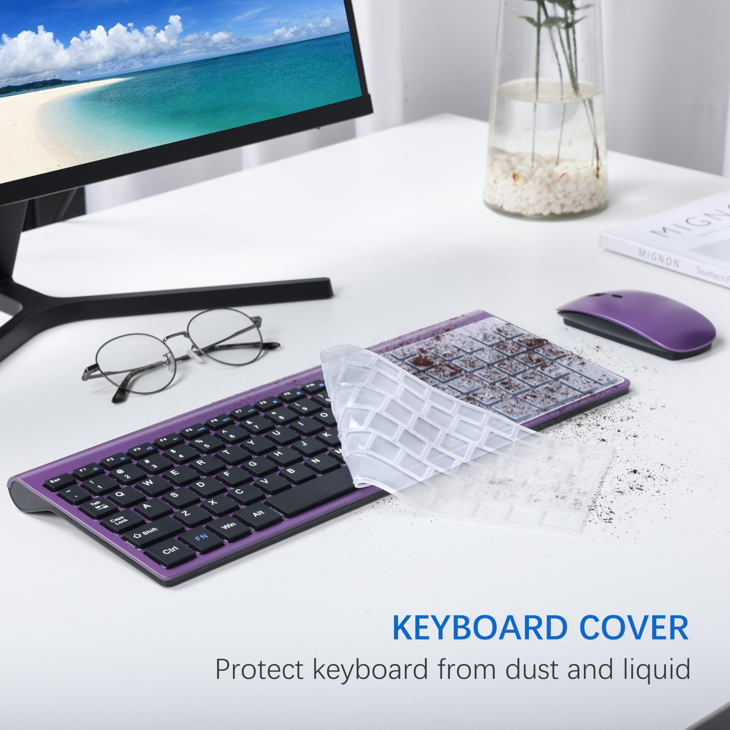 Foto 6 pulgar | Combo De Teclado Y Ratón Inalámbricos Topmate Ultra Slim Purple - Venta Internacional.