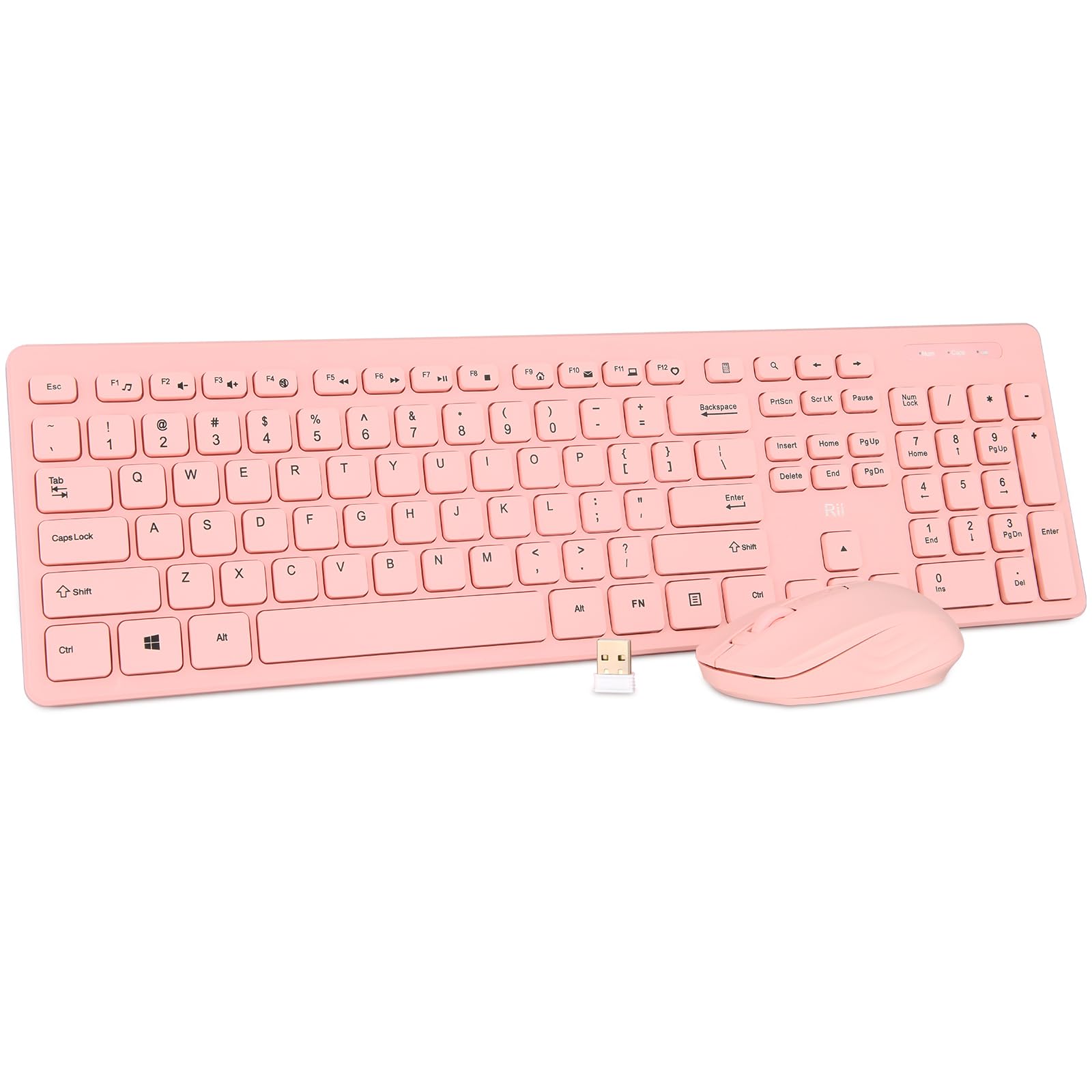 Foto 2 pulgar | Combo De Teclado Y Ratón Inalámbricos Rii Standard Office (rosa) - Venta Internacional.