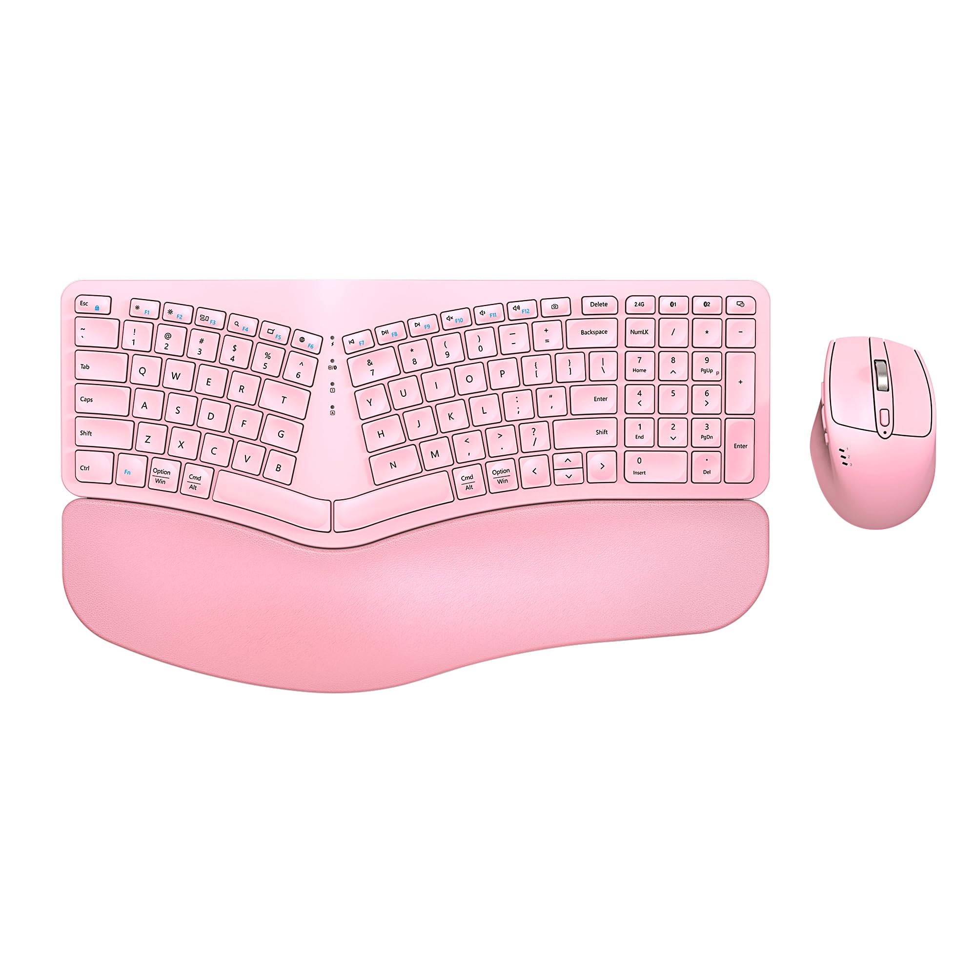 Foto 2 pulgar | Combo De Teclado Y Ratón Edjo Ergonomic Bluetooth/2.4g Rosa - Venta Internacional.