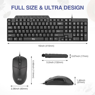 Foto 3 | Combo de Teclado y Mouse Alámbrico Rii Rk203-Venta Internacional