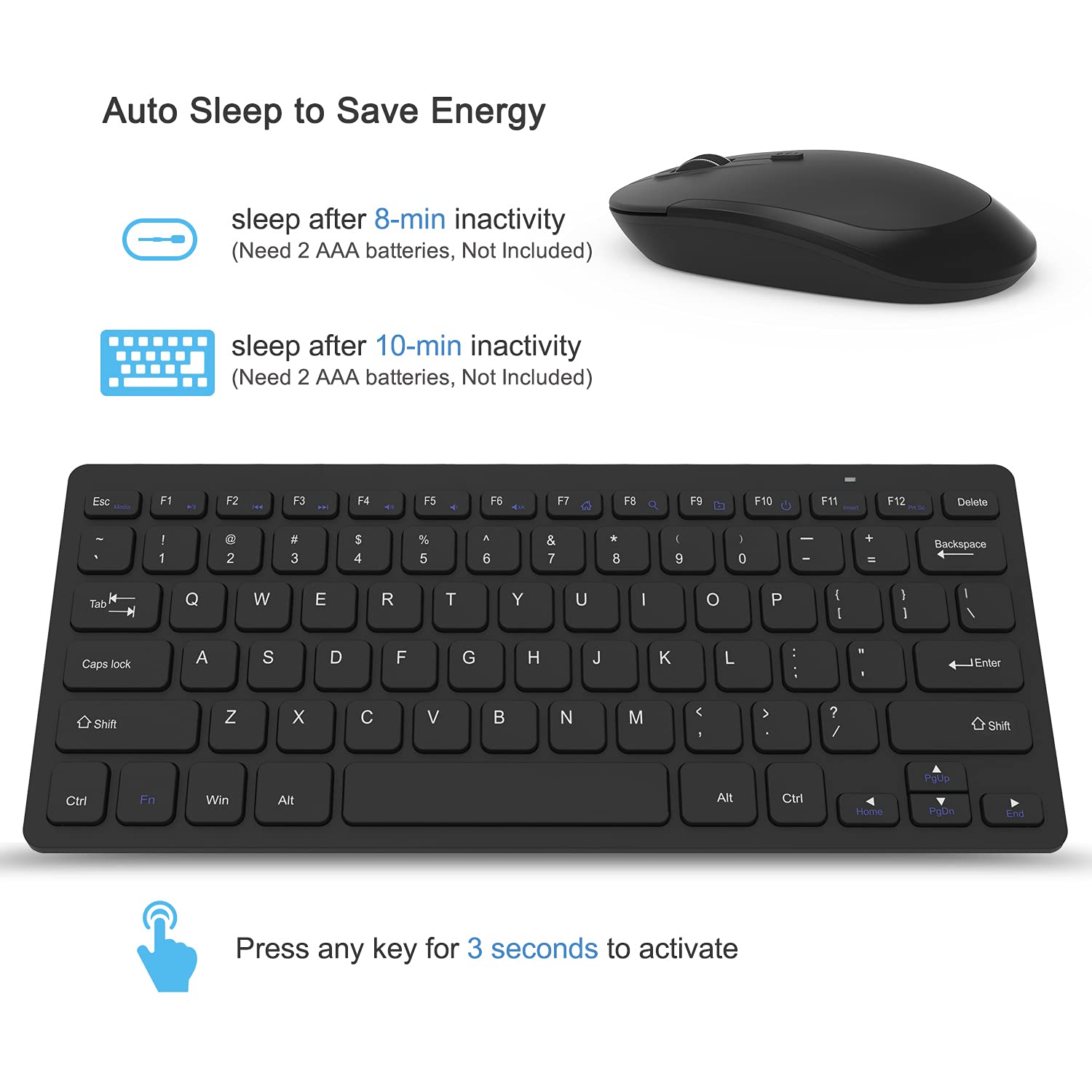 Foto 6 pulgar | Combo De Teclado Y Ratón Inalámbrico Vssoplor Ultra Thin Black - Venta Internacional.