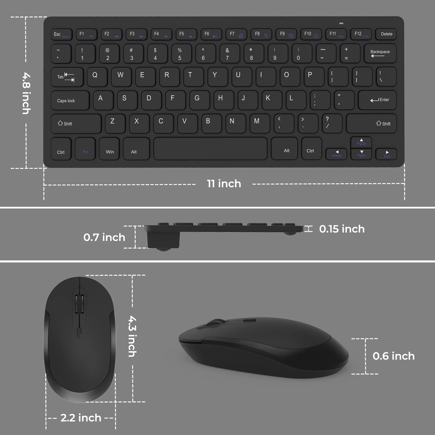 Foto 8 pulgar | Combo De Teclado Y Ratón Inalámbrico Vssoplor Ultra Thin Black - Venta Internacional.