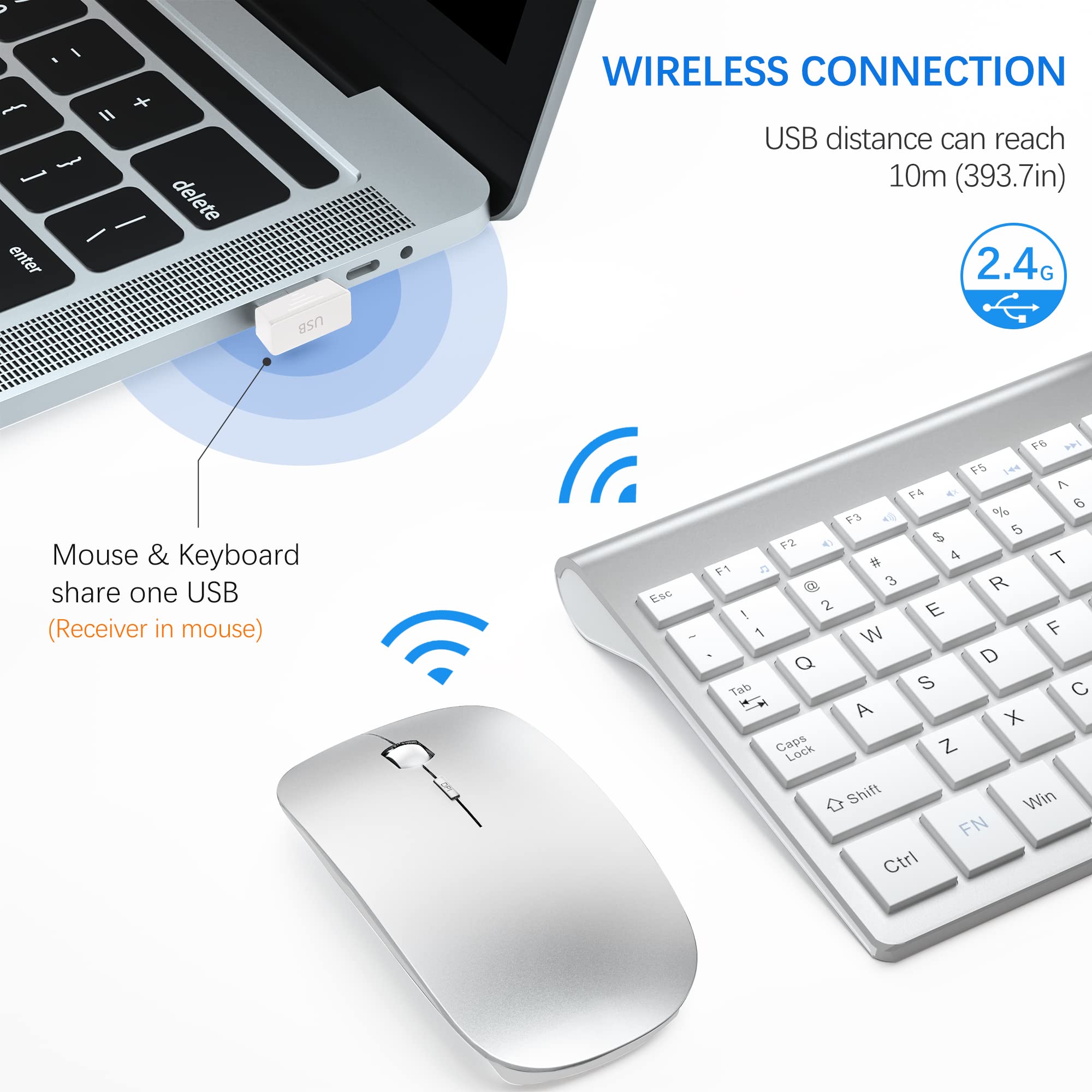 Foto 3 | Combo De Teclado Y Ratón Inalámbricos Topmate Ultra Slim 2.4g - Venta Internacional.