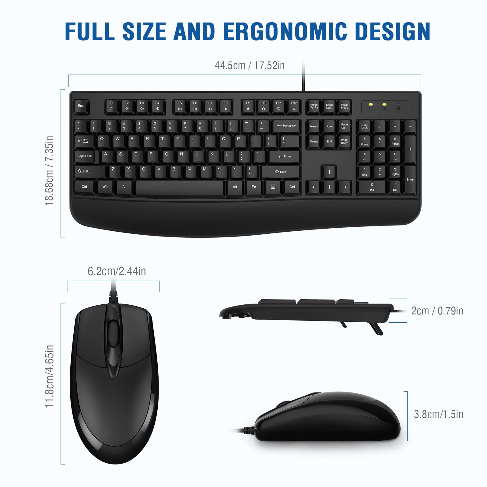 Foto 7 pulgar | Combo De Teclado Y Ratón Edjo Ergonómico De Tamaño Completo - Venta Internacional.