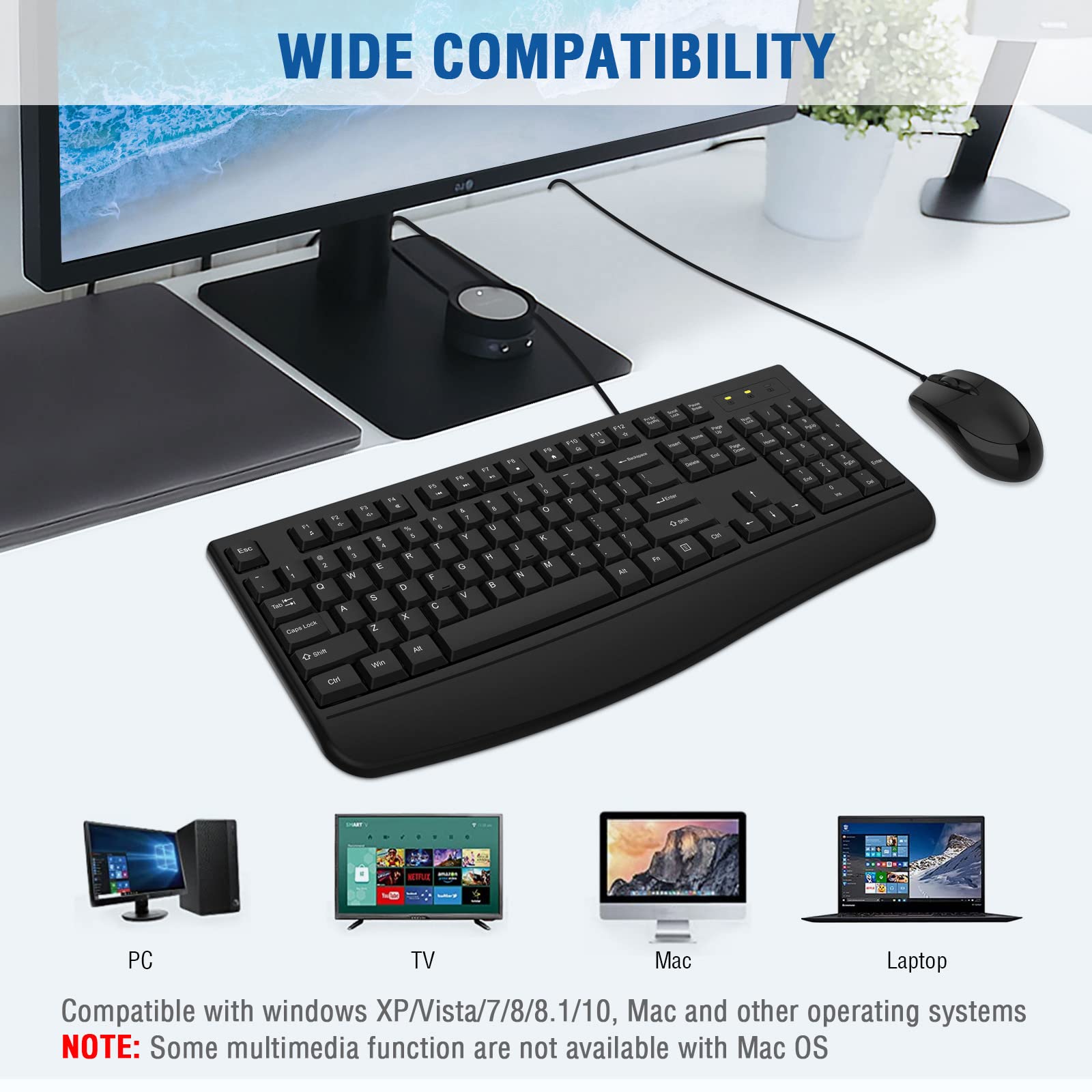 Foto 7 | Combo De Teclado Y Ratón Edjo Ergonómico De Tamaño Completo - Venta Internacional.
