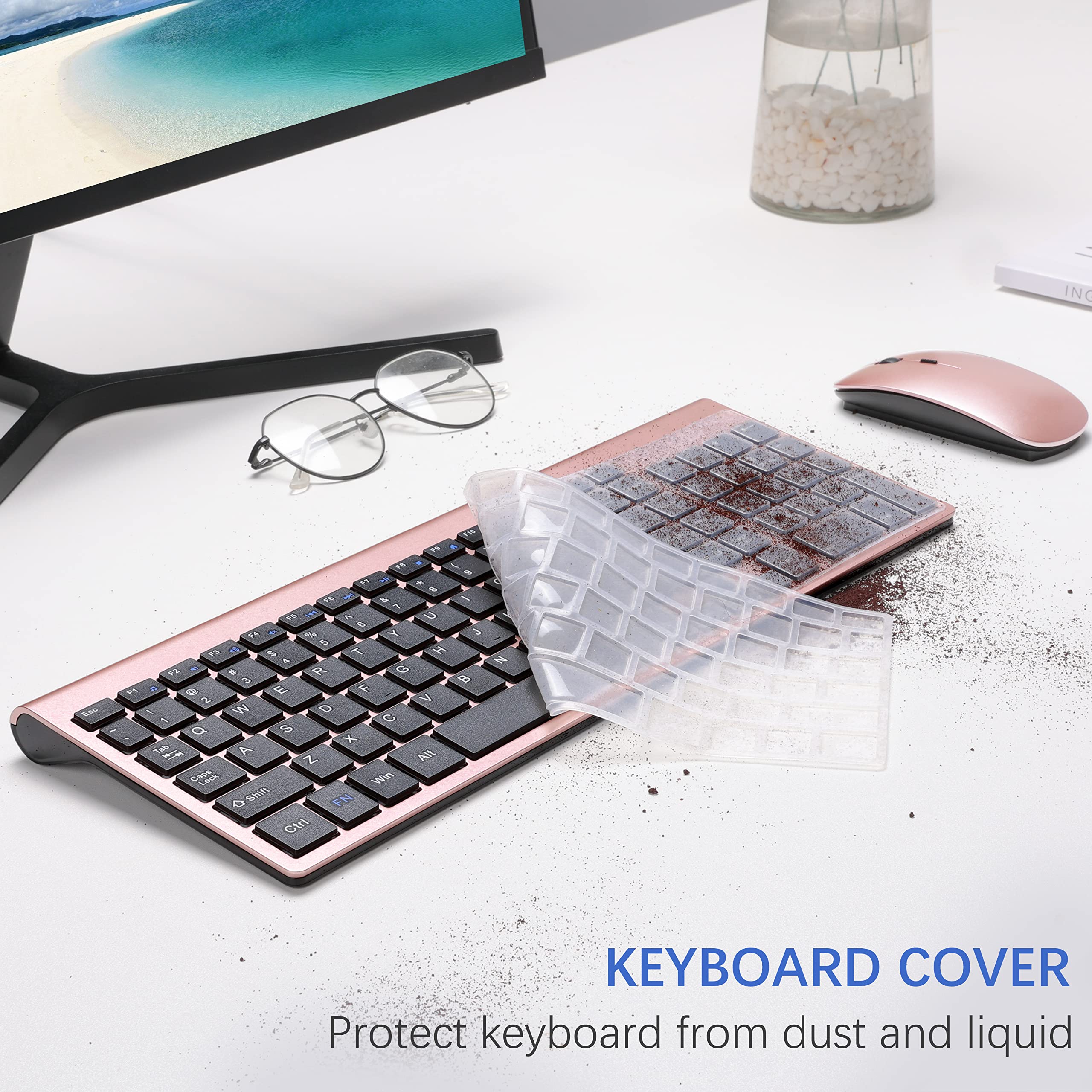 Foto 5 | Combo De Teclado Y Ratón Inalámbricos Topmate Ultra Slim Rose Gold - Venta Internacional.