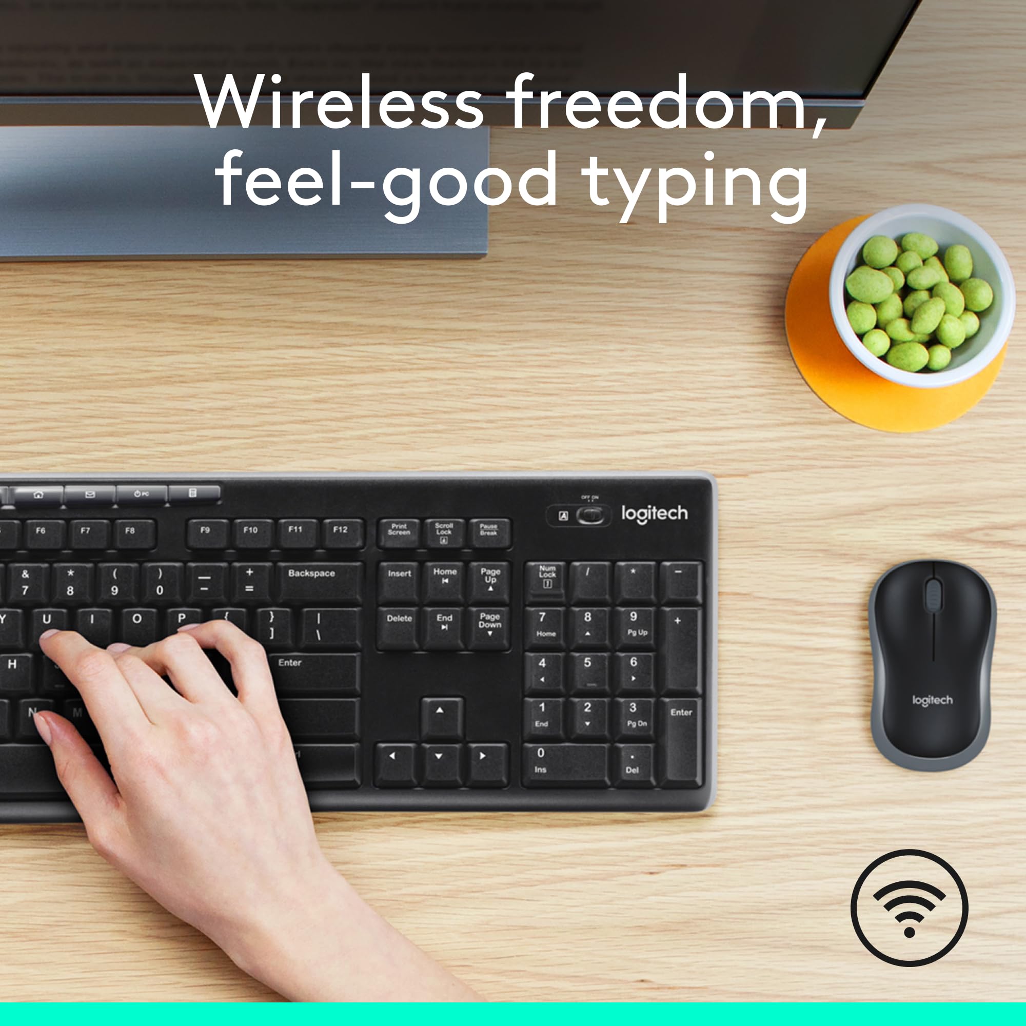 Foto 2 | Combo De Teclado Y Ratón Inalámbricos Logitech Mk270 Negro - Venta Internacional.