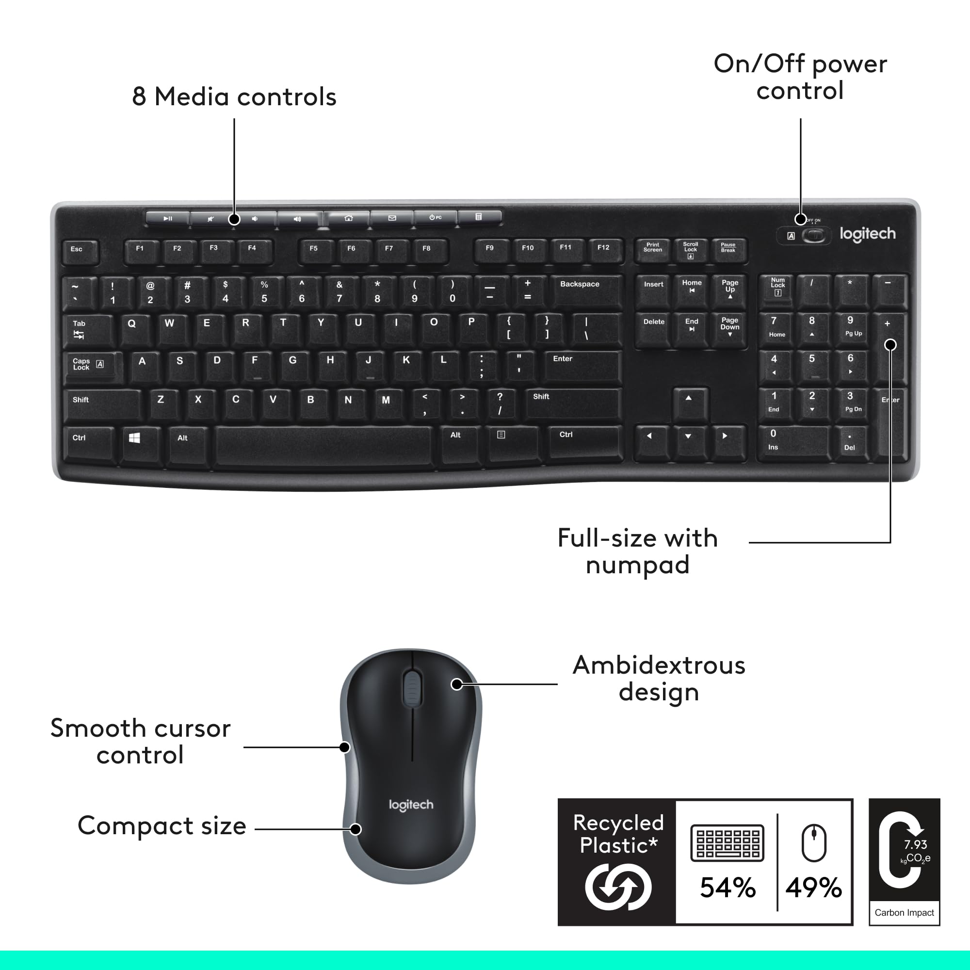 Foto 8 pulgar | Combo De Teclado Y Ratón Inalámbricos Logitech Mk270 Negro - Venta Internacional.