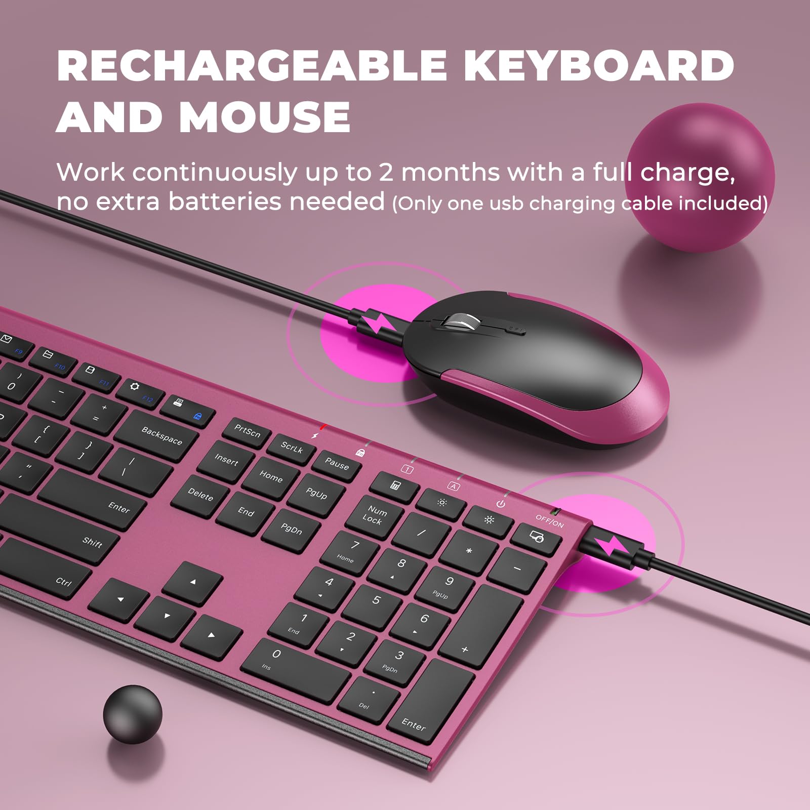 Foto 5 pulgar | Combo Inalámbrico De Teclado Y Ratón Vssoplor Recargable - Venta Internacional.