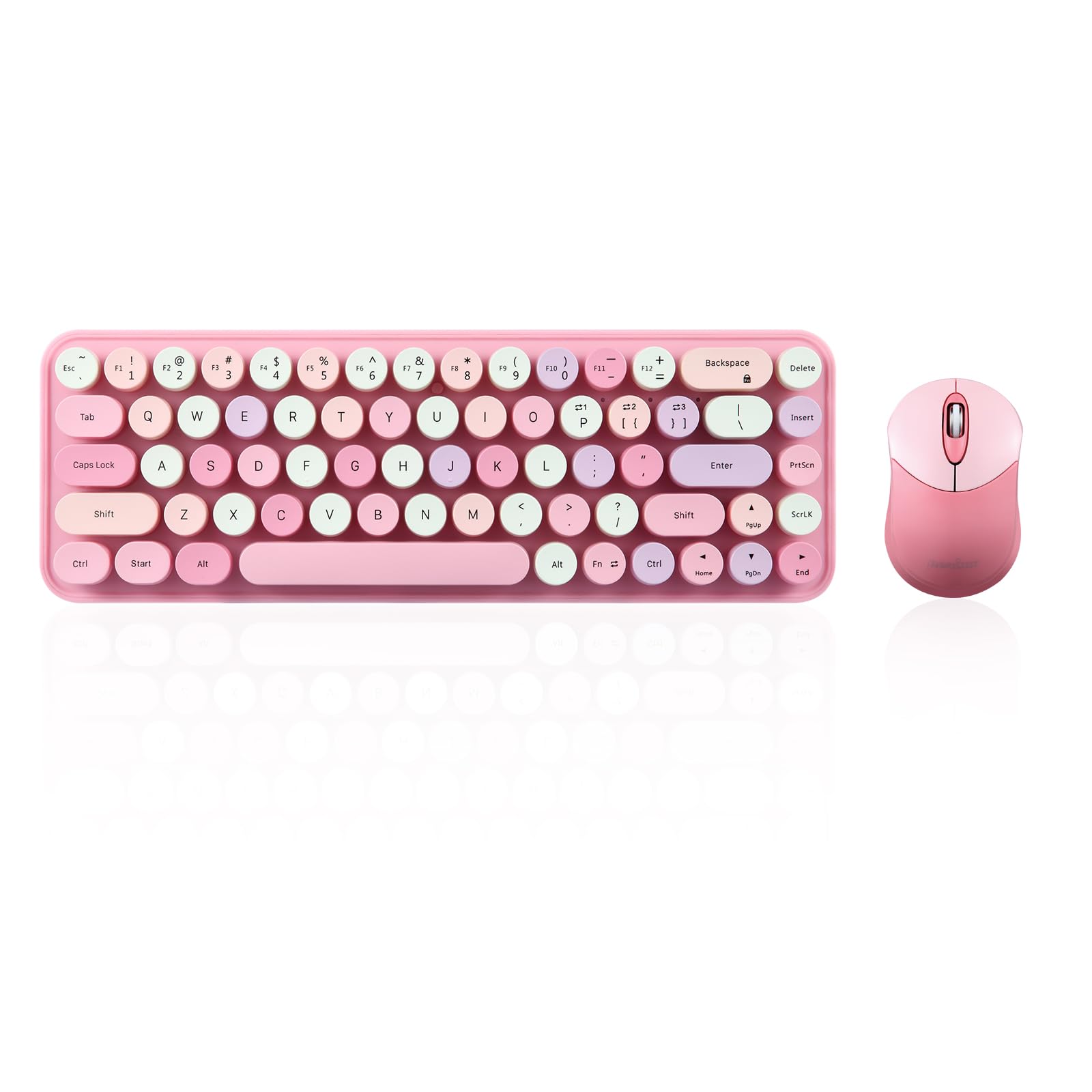 Kit de Teclado y Mouse Inalámbrico Perixx Rosa-Venta Internacional