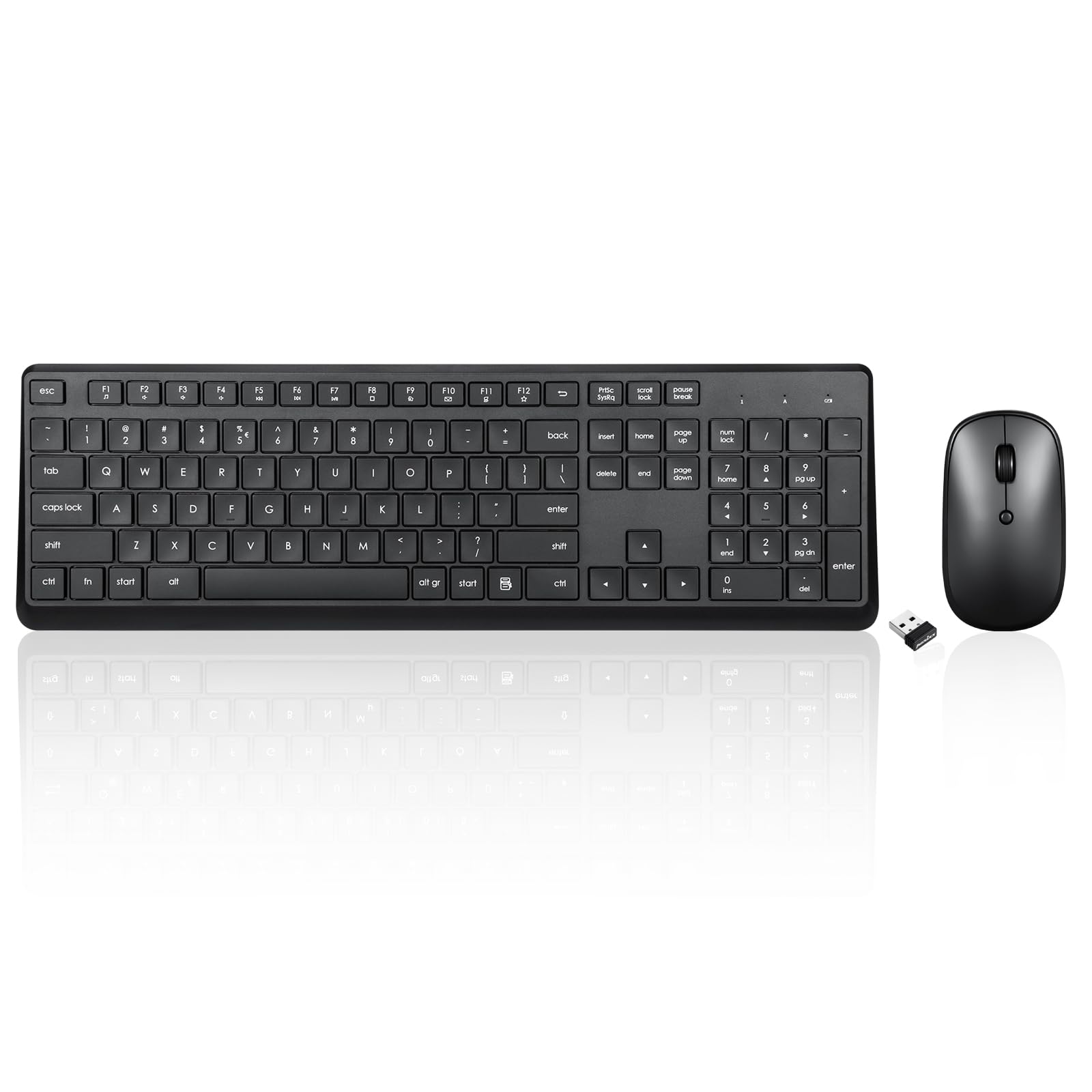 Set Combinado De Teclado Inalámbrico Estándar Y Ratón Óptico Perixx Periduo-716 - Negro - Venta Internacional.