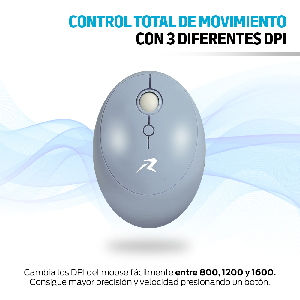 Foto 5 pulgar | Teclado y Mouse Redlemon 80842-bu Inalámbrico Retro Vintage USB color Gris