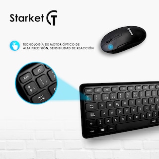 Foto 5 | Kit de Teclado y Mouse Inalámbrico Starket Sk-001 color Negro