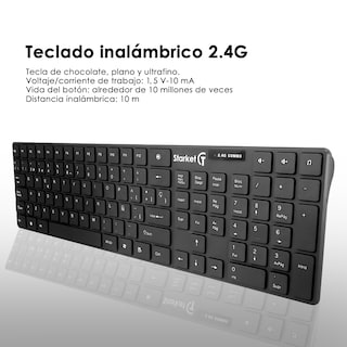 Foto 3 | Kit de Teclado y Mouse Inalámbrico Starket Sk-002 color Negro