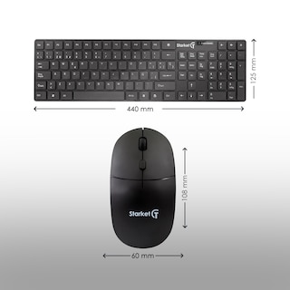 Foto 5 | Kit de Teclado y Mouse Inalámbrico Starket Sk-002 color Negro