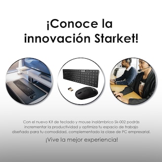 Foto 6 | Kit de Teclado y Mouse Inalámbrico Starket Sk-002 color Negro