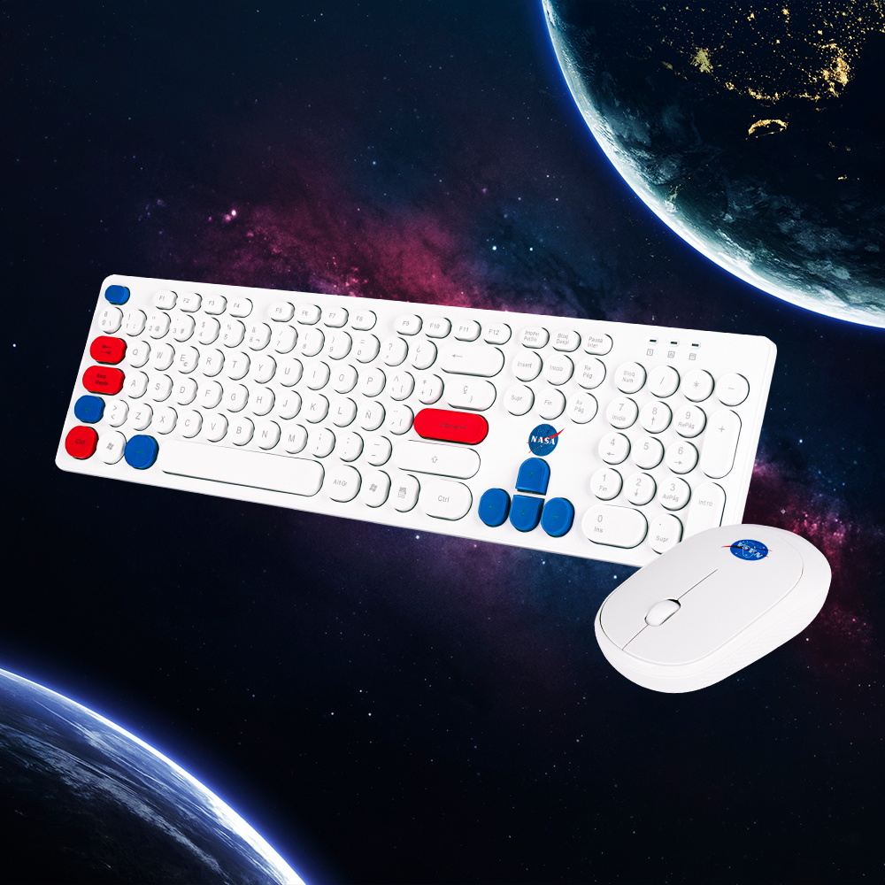 Foto 4 | Teclado Y Mouse Inalámbrico Nasa Edición Cometa Rojo Plug&play