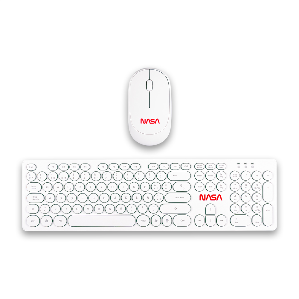 Foto 1 | Teclado y Mouse Inalámbrico Nasa Edición Cometa color Blanco