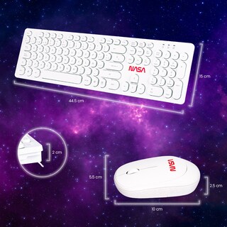 Foto 2 | Teclado y Mouse Inalámbrico Nasa Edición Cometa color Blanco